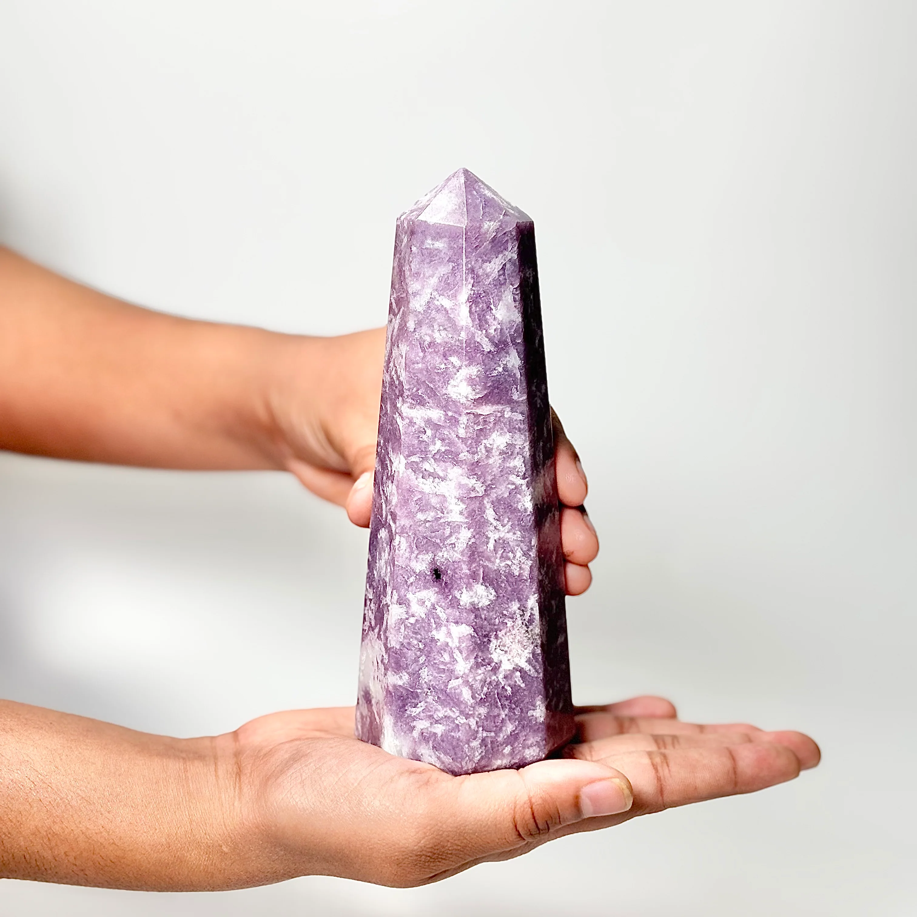 Eight Facet Lepidolite Tower – 600g - Gentle Presence & Refined Balance - Image 2