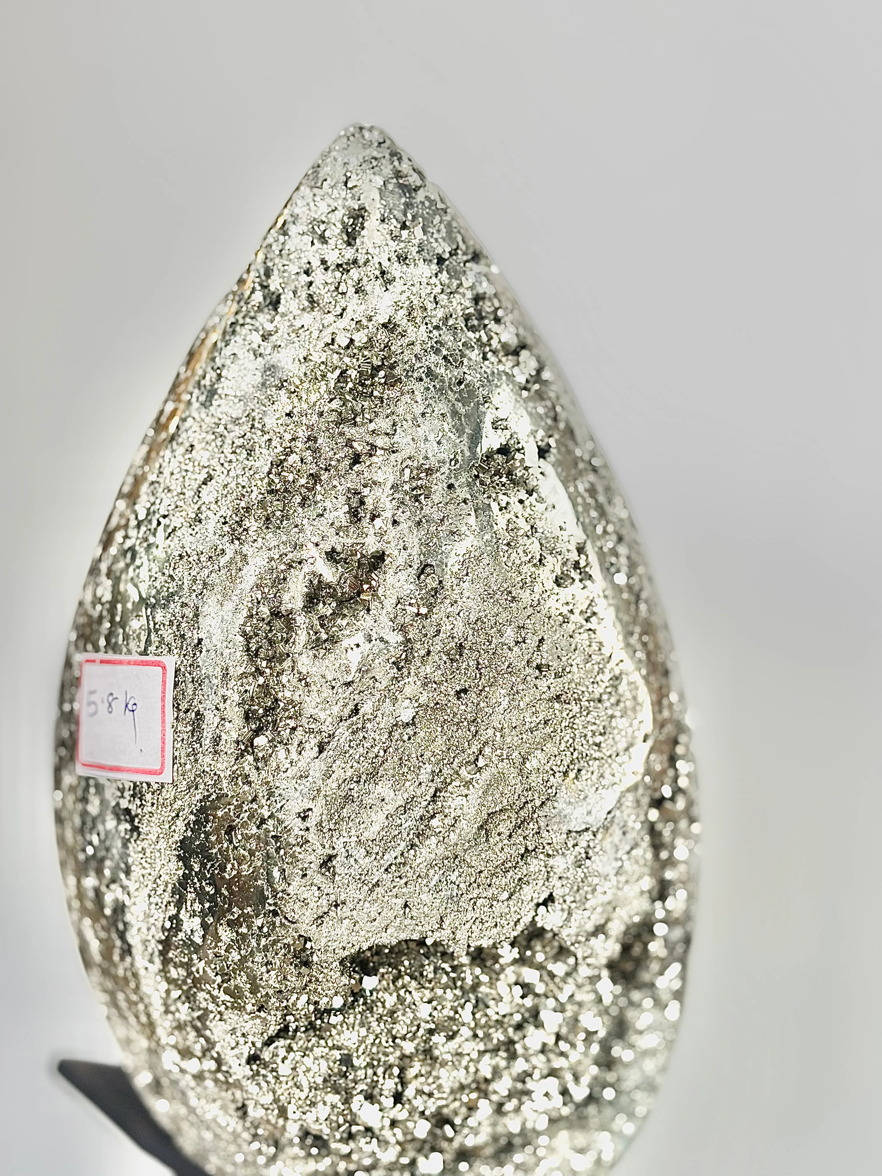 Extra Large Peruvian Pyrite Druzy Egg Carving 5.8 Kg – Abundance & Prosperity - Image 8