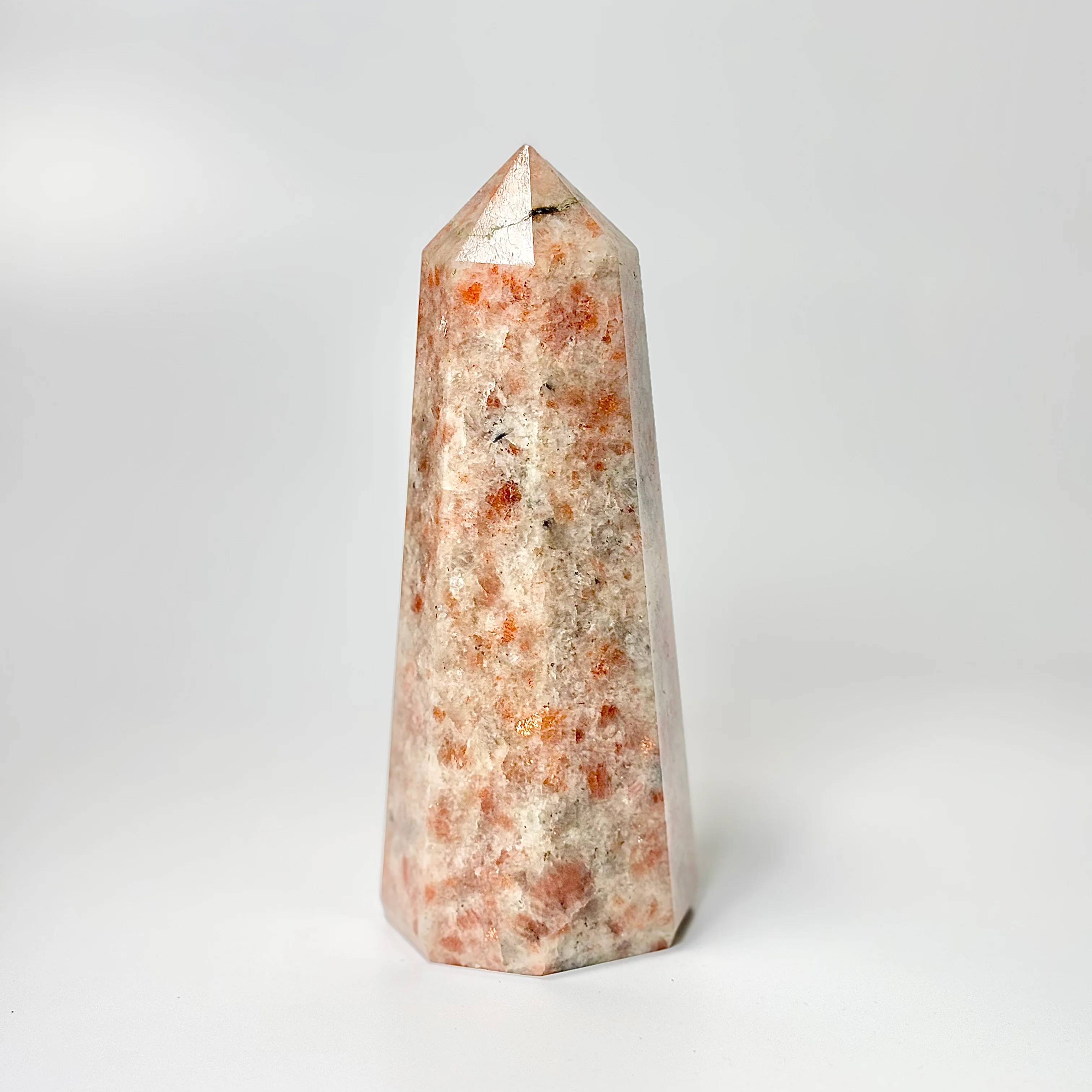 Eight Facet Sunstone Tower – 710g - Radiance, Warmth & Uplifting Energy