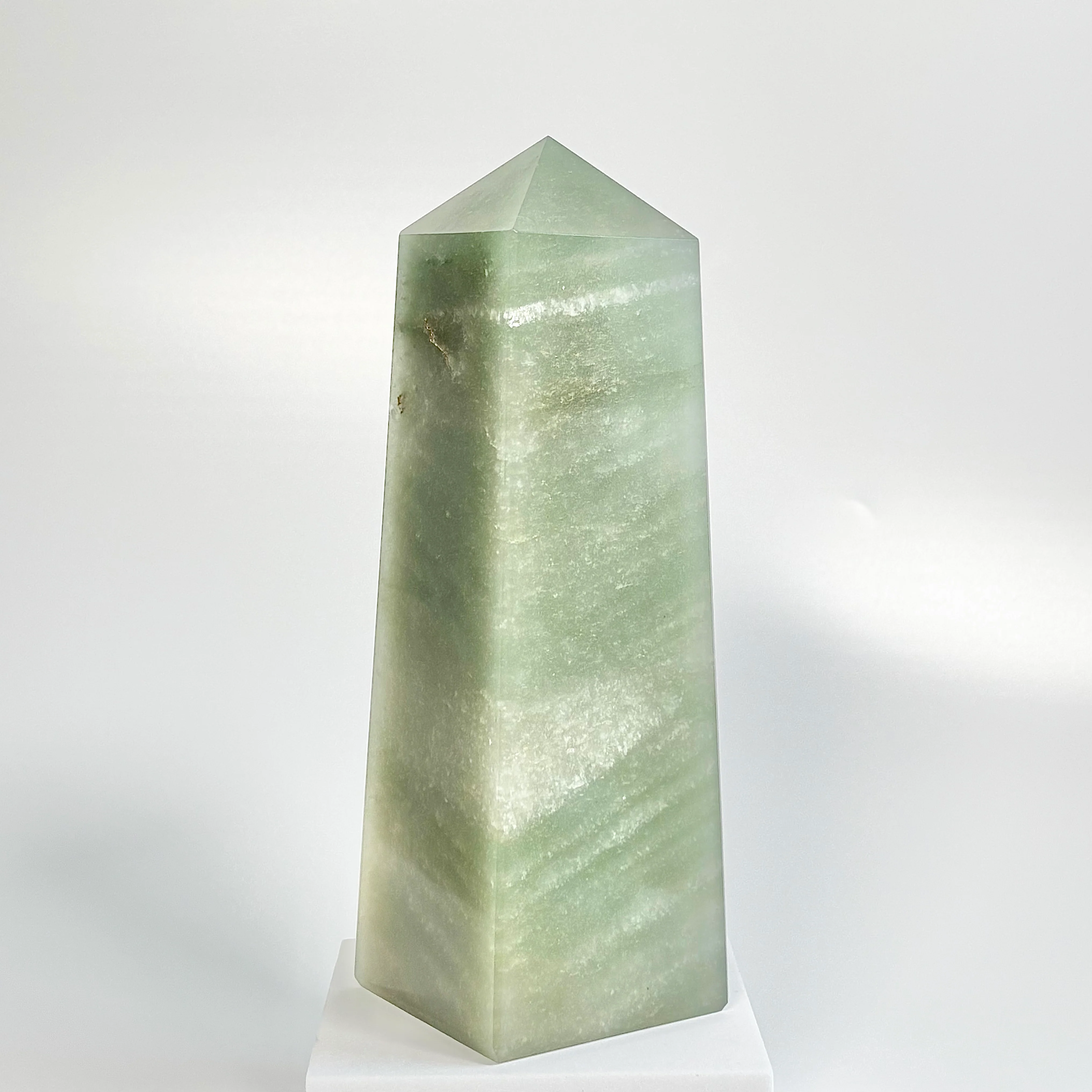 Green Aventurine Four-Facet Tower – 1747g - Attract Luck • Inspire Growth • Help Heart Chakra - Image 2