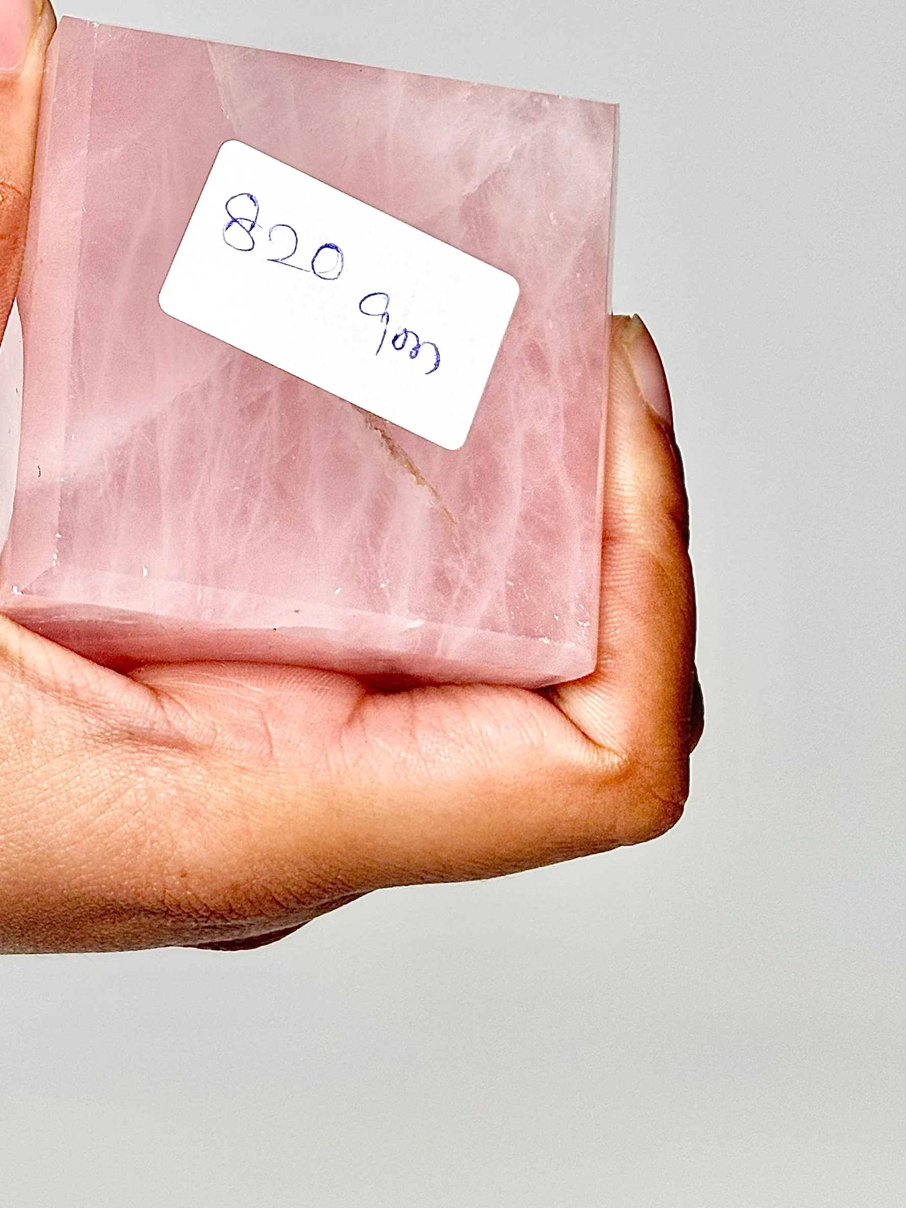 Four Facet Rose Quartz Tower – 820g - Soft Elegance & Balanced Design - Image 3