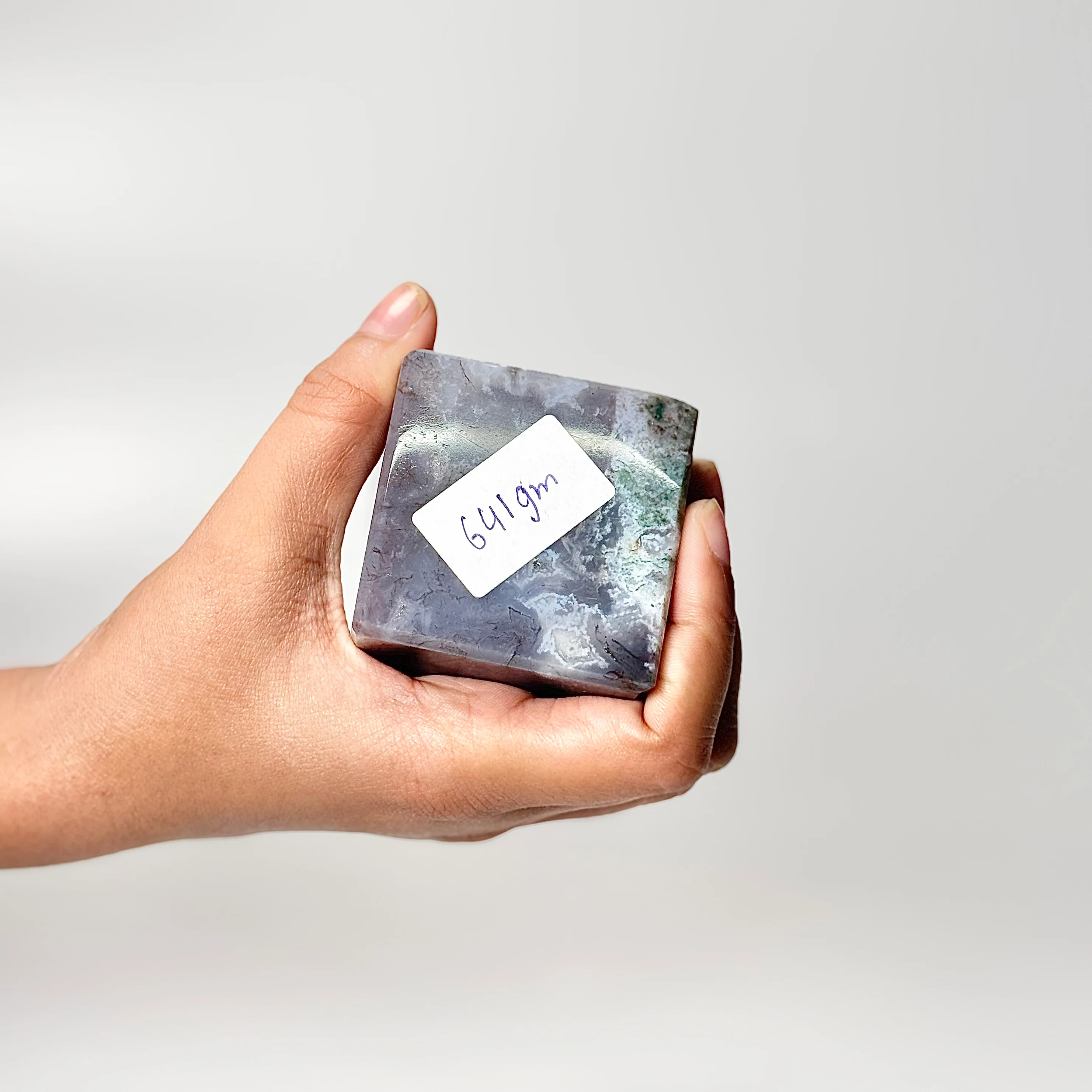 Four Facet Moss Agate Tower – 641g - Nature-Inspired Calm & Grounded Beauty - Image 3