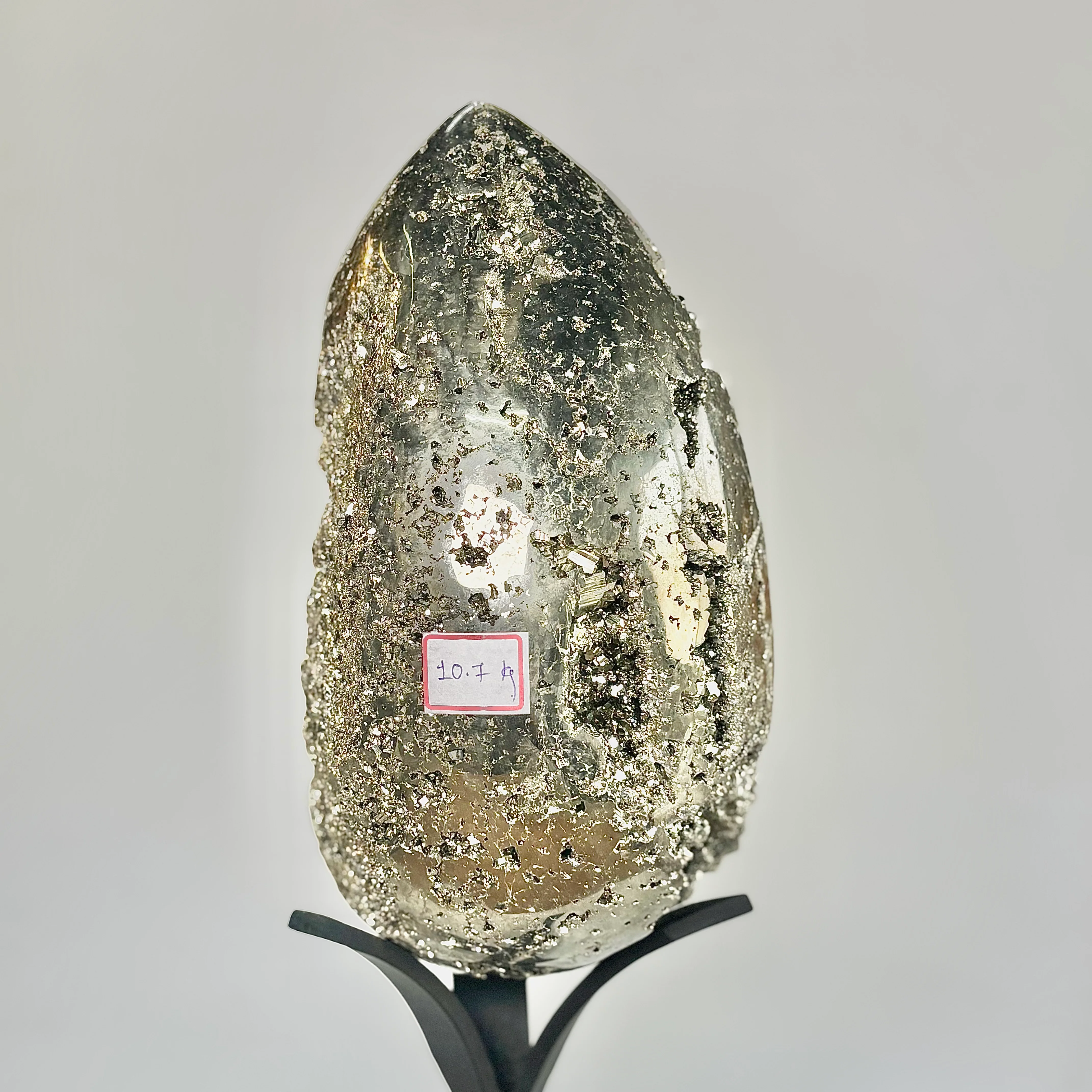 Extra Large Peruvian Pyrite Druzy Egg Carving 10.2 Kg – Abundance & Prosperity - Image 10