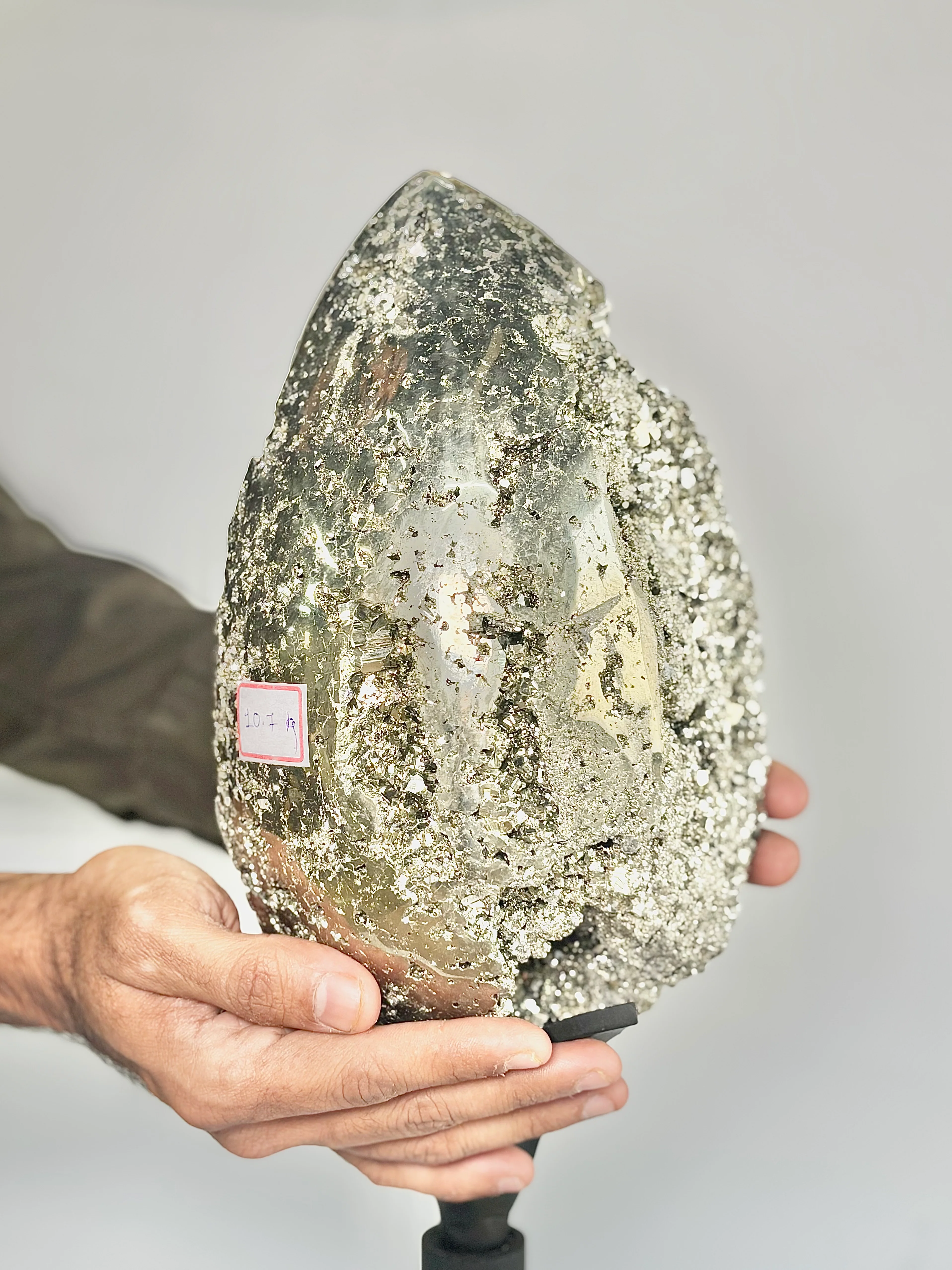 Extra Large Peruvian Pyrite Druzy Egg Carving 10.2 Kg – Abundance & Prosperity - Image 3