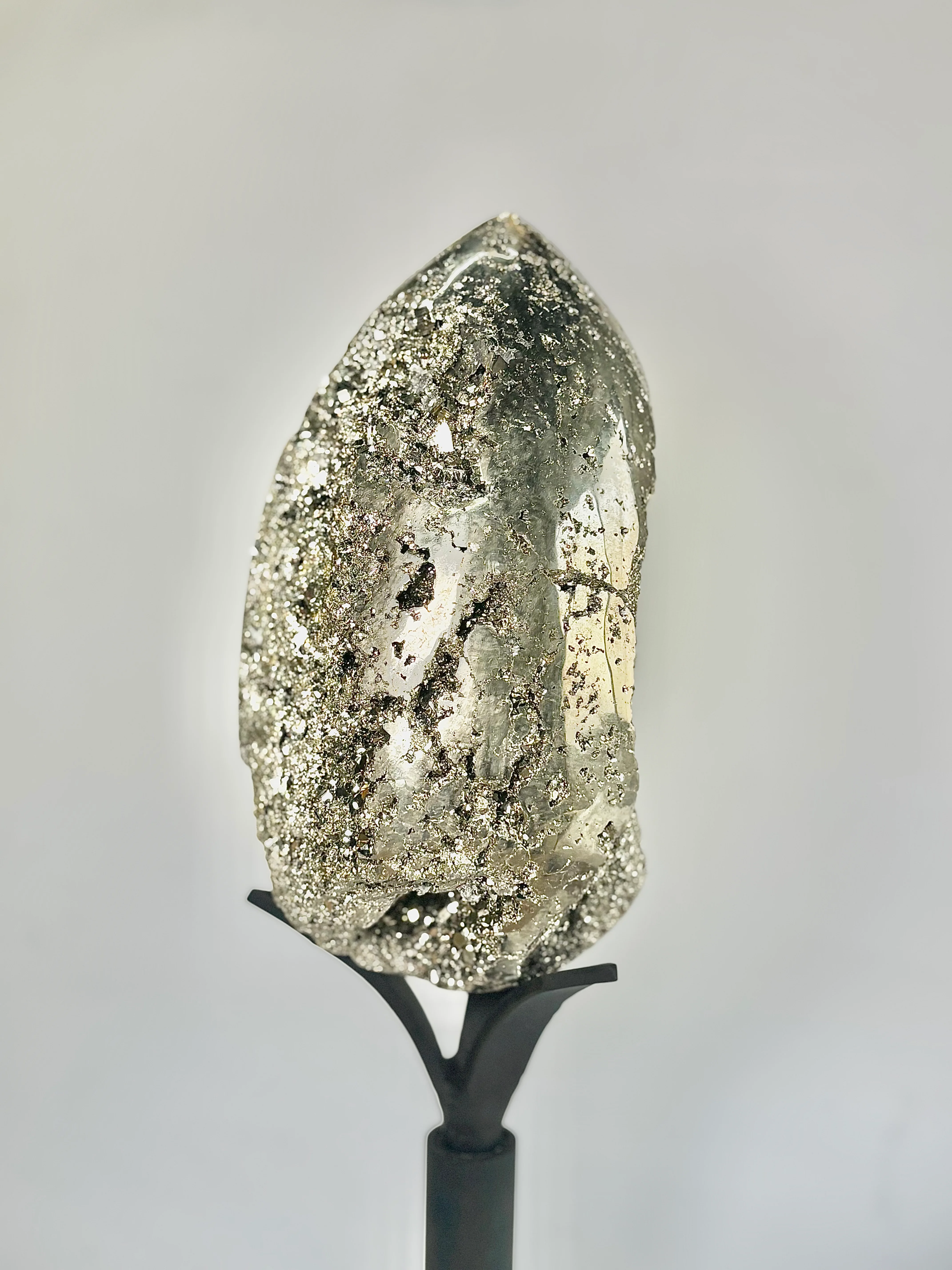 Extra Large Peruvian Pyrite Druzy Egg Carving 10.2 Kg – Abundance & Prosperity - Image 7