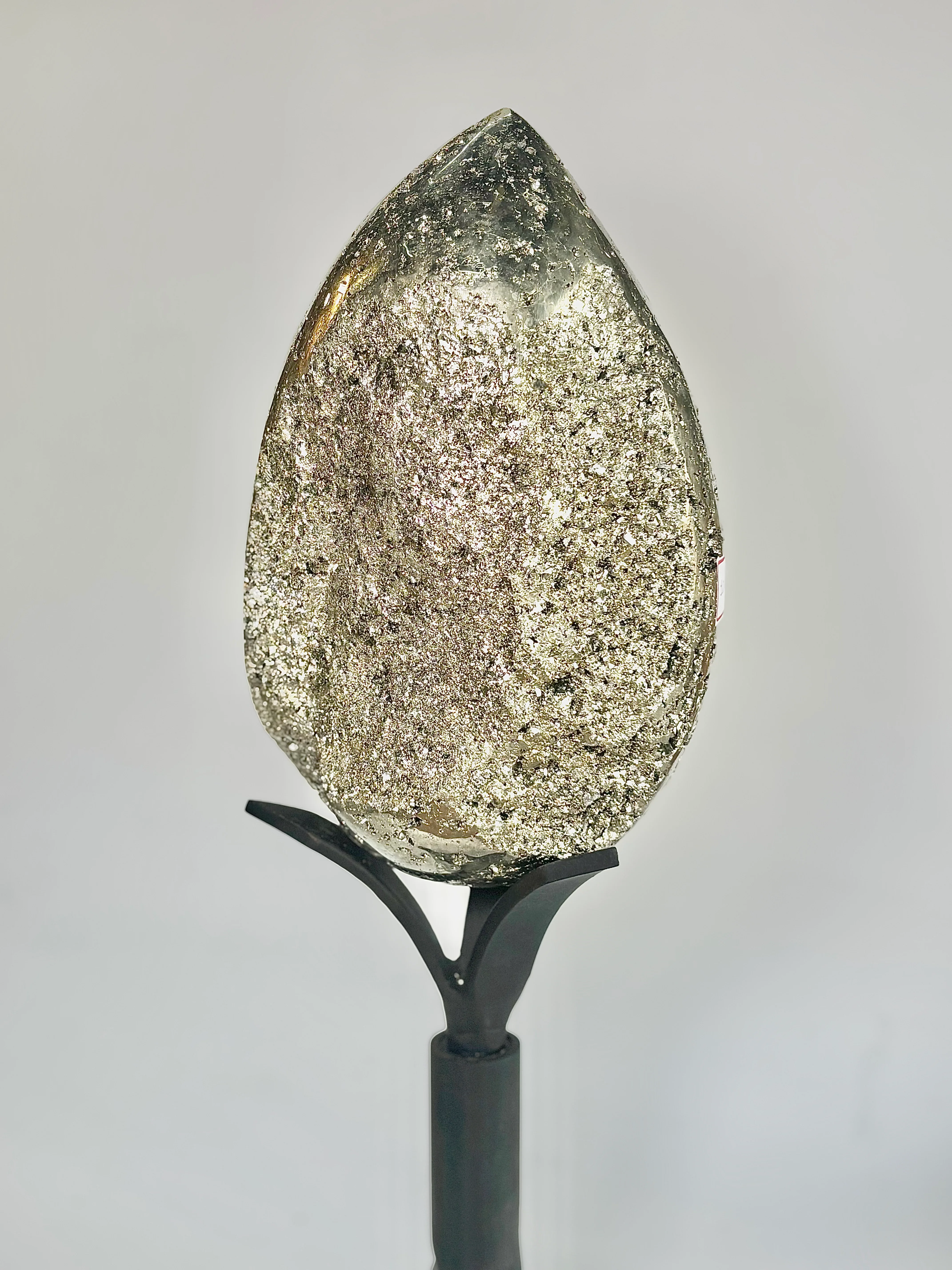 Extra Large Peruvian Pyrite Druzy Egg Carving 10.2 Kg – Abundance & Prosperity - Image 9