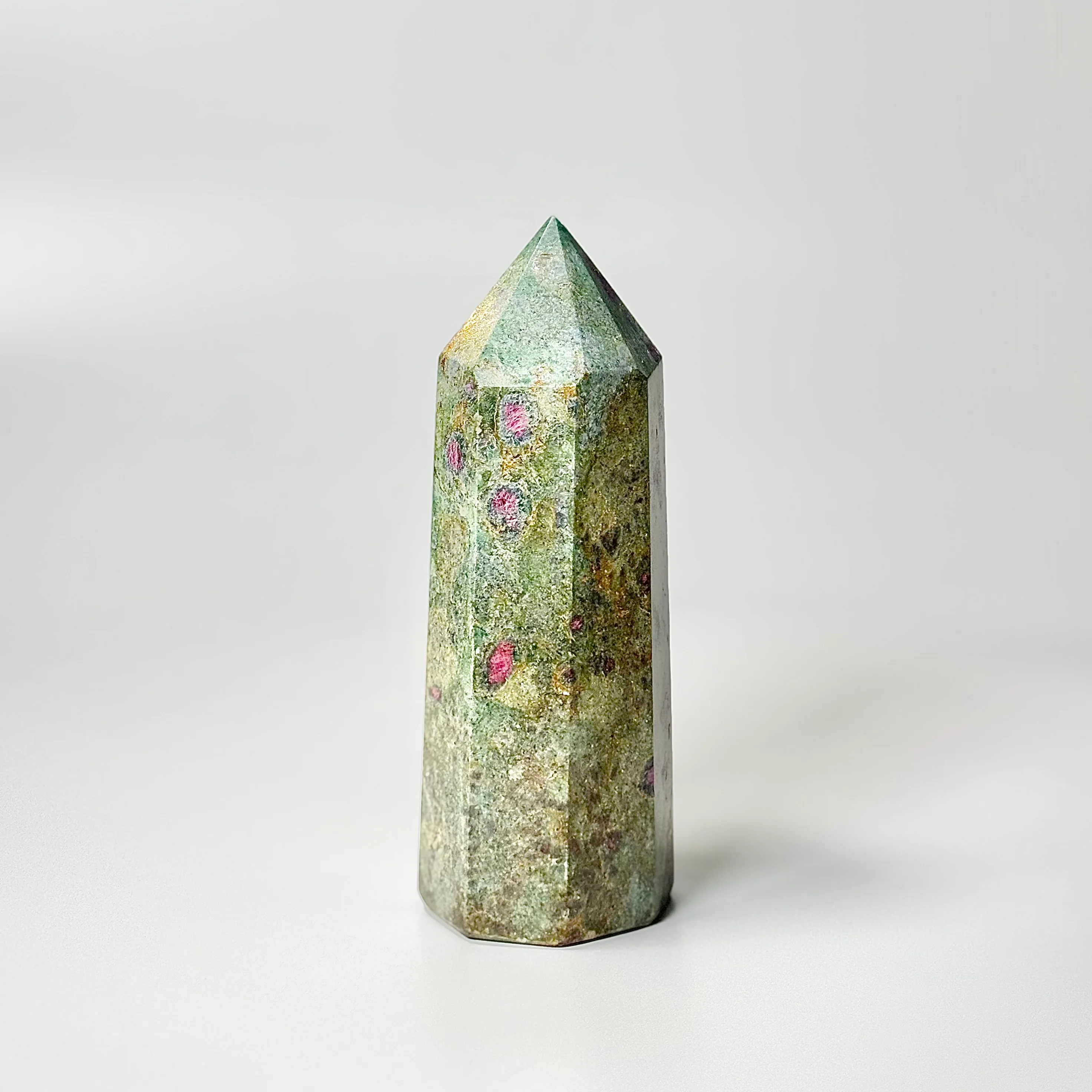Eight Facet Ruby Fuchsite Tower – 708g - Vivid Colour & Harmonised Form - Image 2
