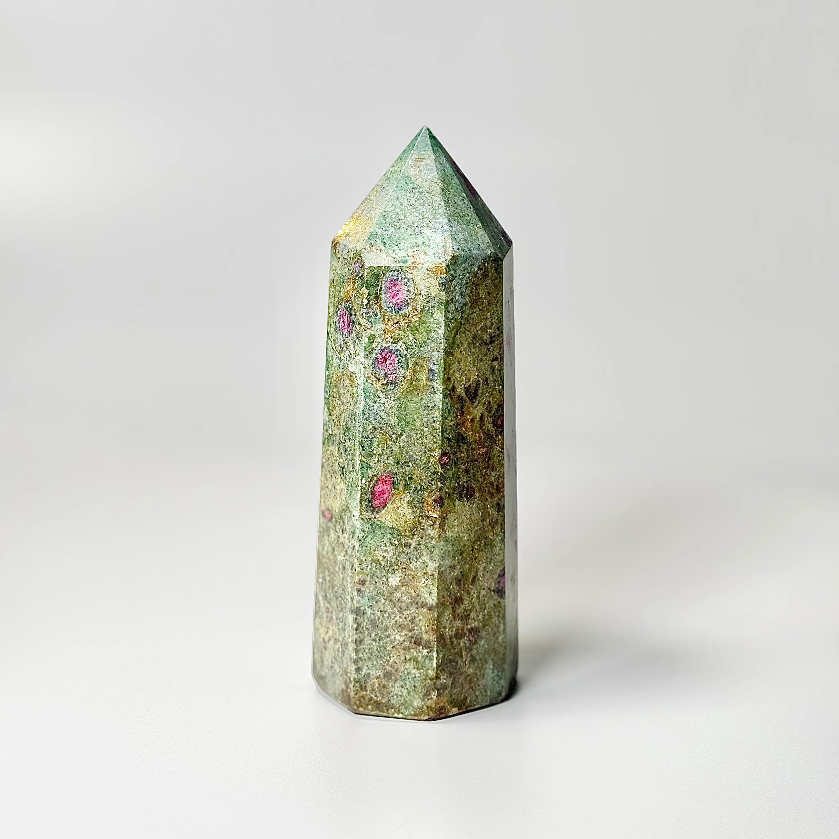 Eight Facet Ruby Fuchsite Tower – 708g - Vivid Colour & Harmonised Form - Image 3