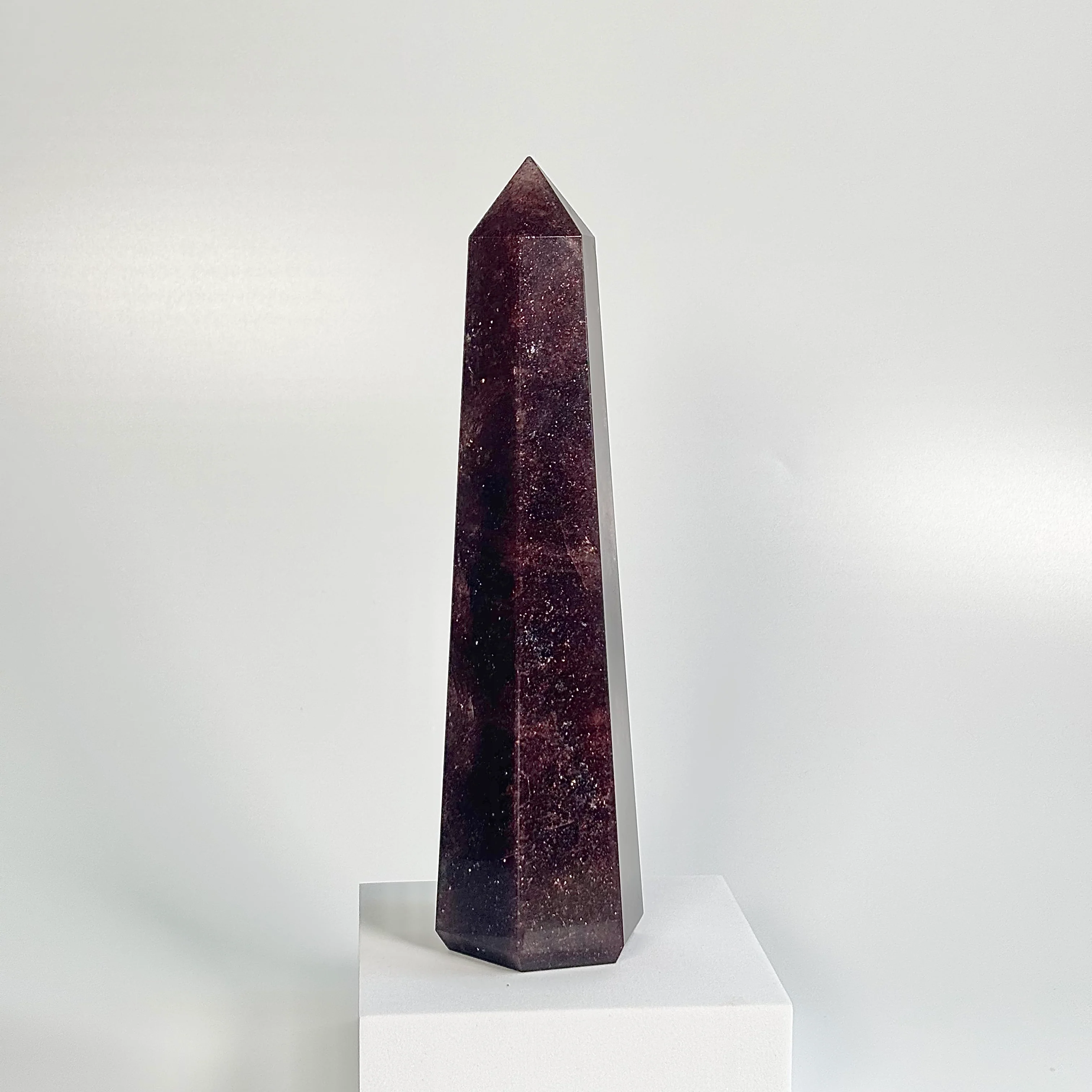 Strawberry Quartz Six -Facet Tower – 622g - Heart Chakra • Radiate Love • Embrace Joy - Image 2