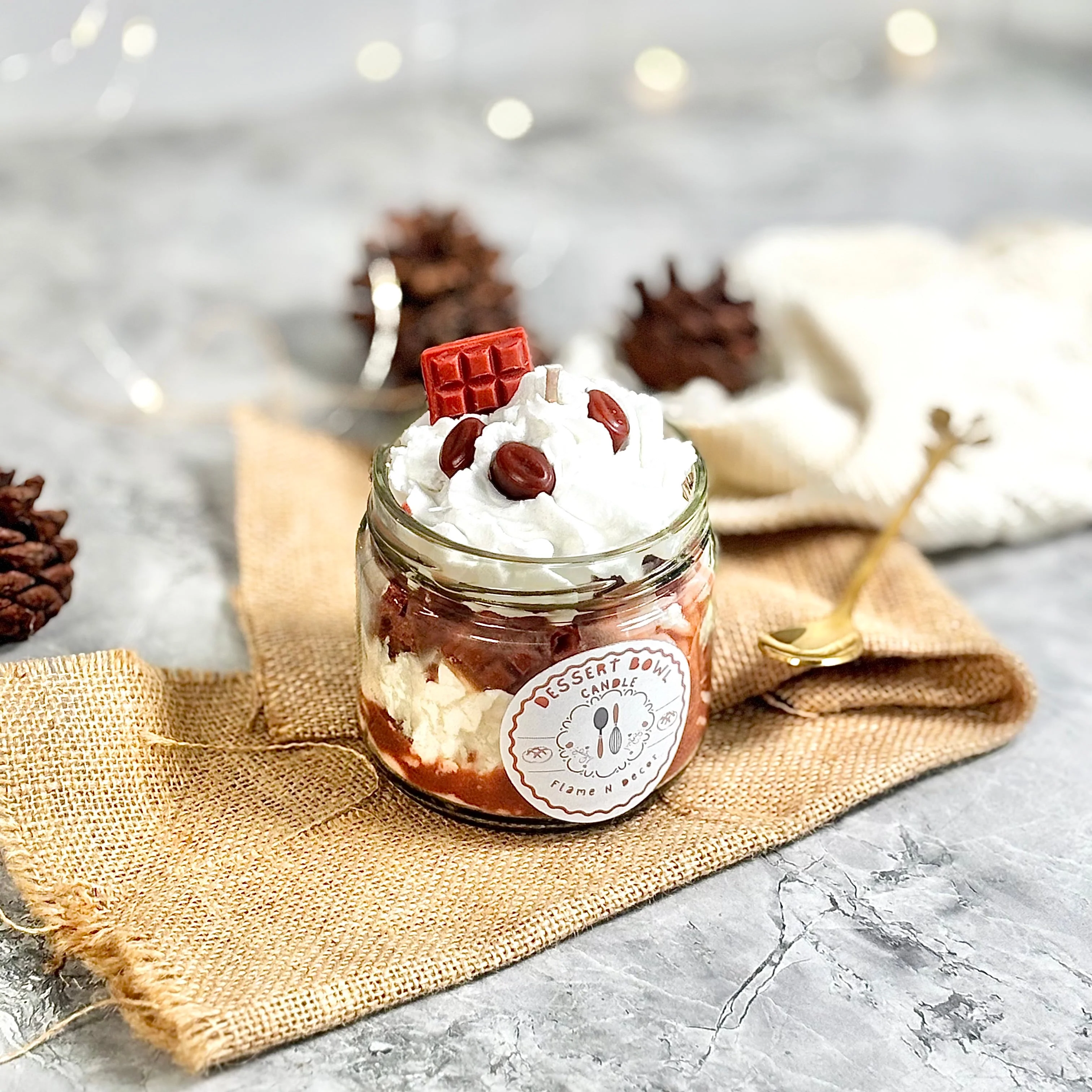 Choco Coffee Cheesecake Dessert Candle - 220g - Image 8