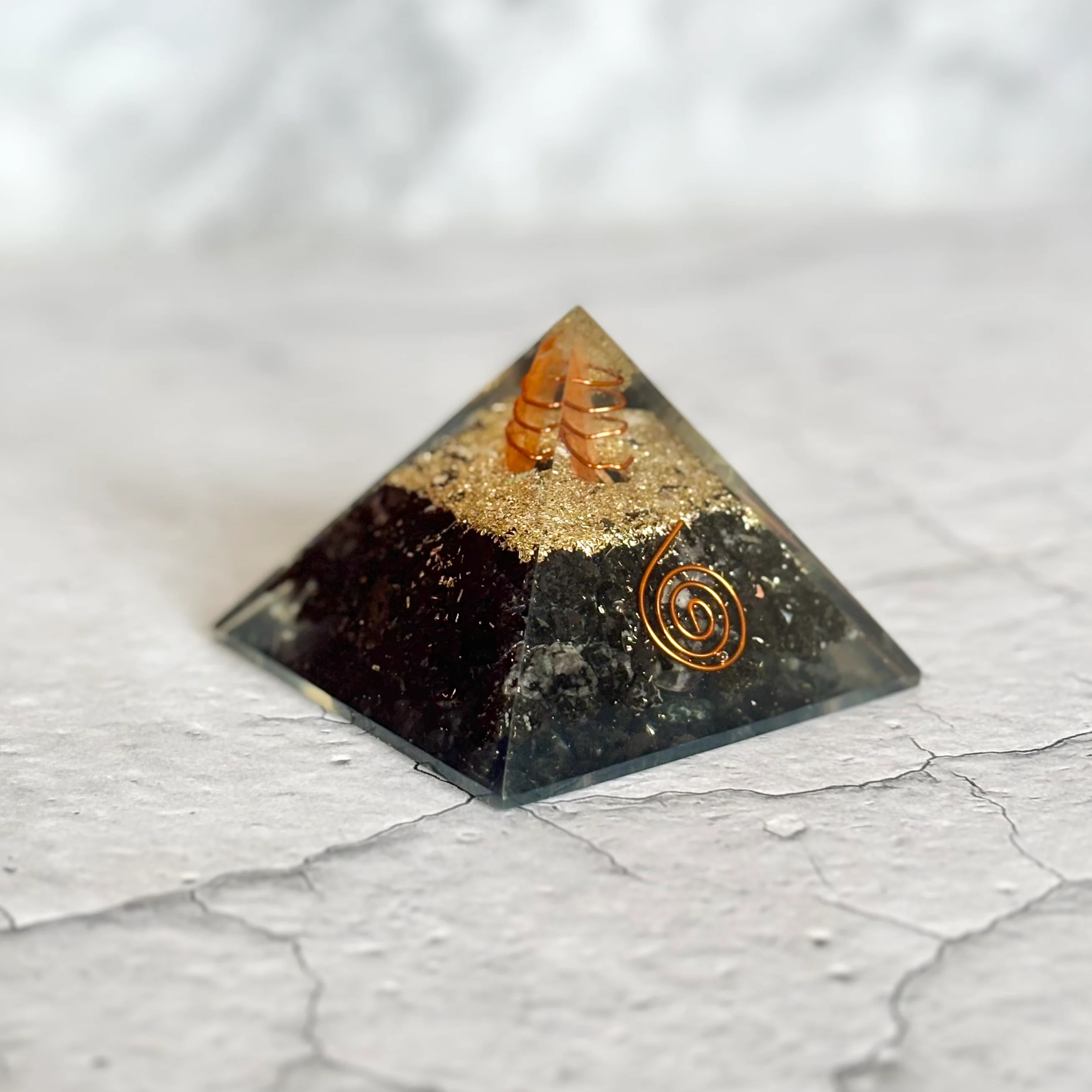 Black Tourmaline Orgonite Pyramid – Cleanse & Shield Your Space - Image 3