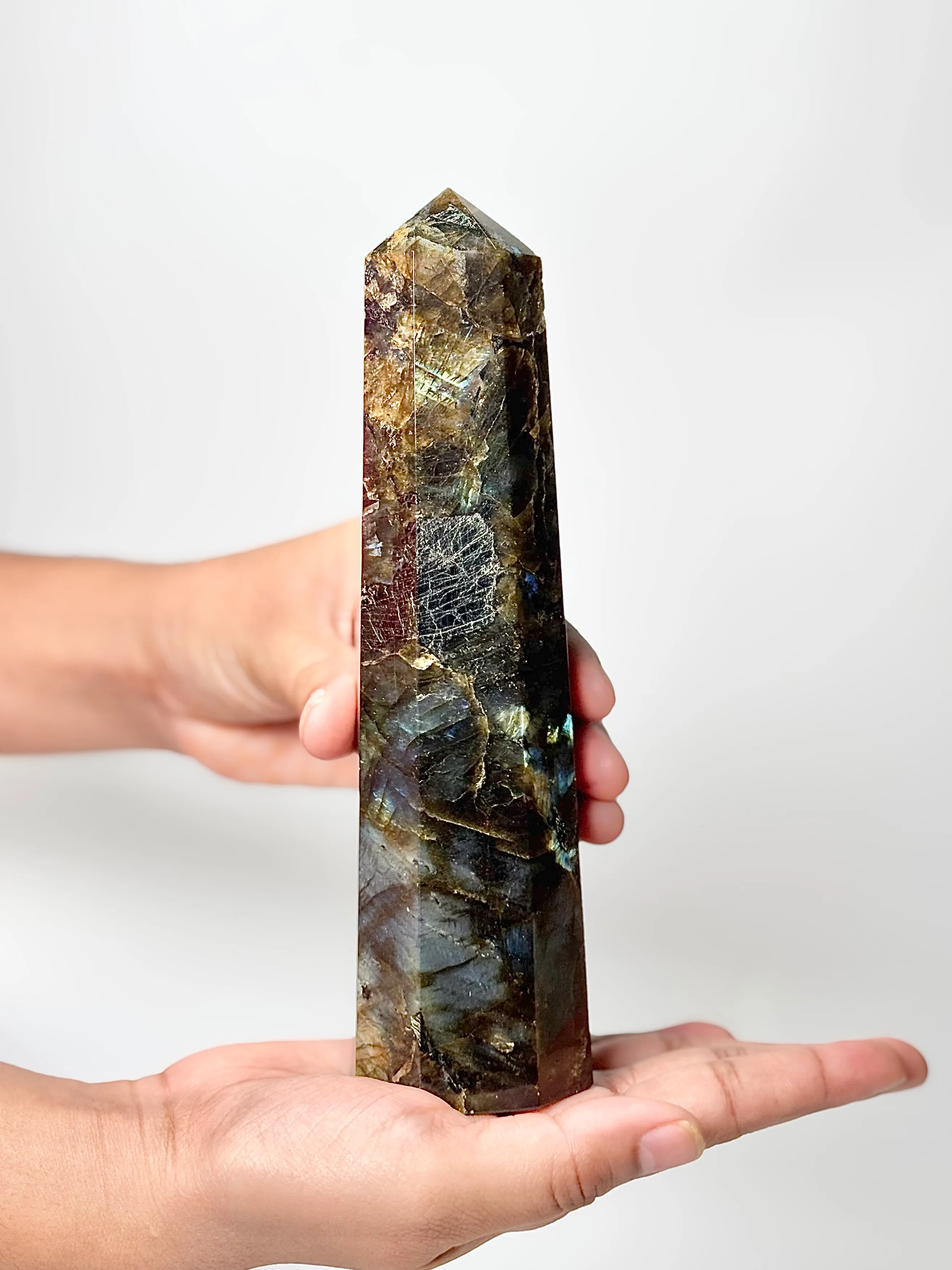 Eight Facet Labradorite Tower – 654g - Elegance, Depth & Reflective Beauty - Image 3