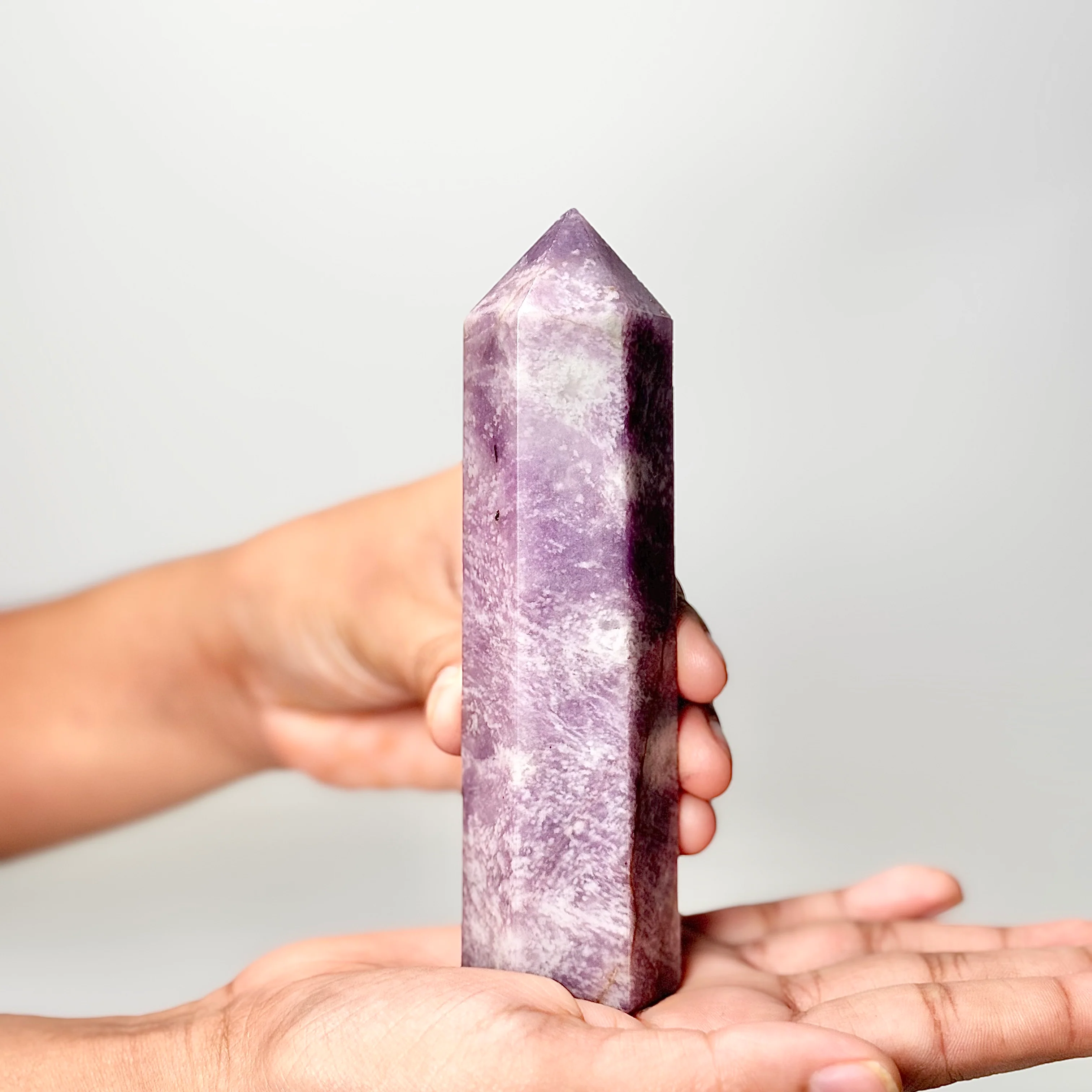 Eight Facet Lepidolite Tower – 234g - Gentle Presence & Refined Balance - Image 2