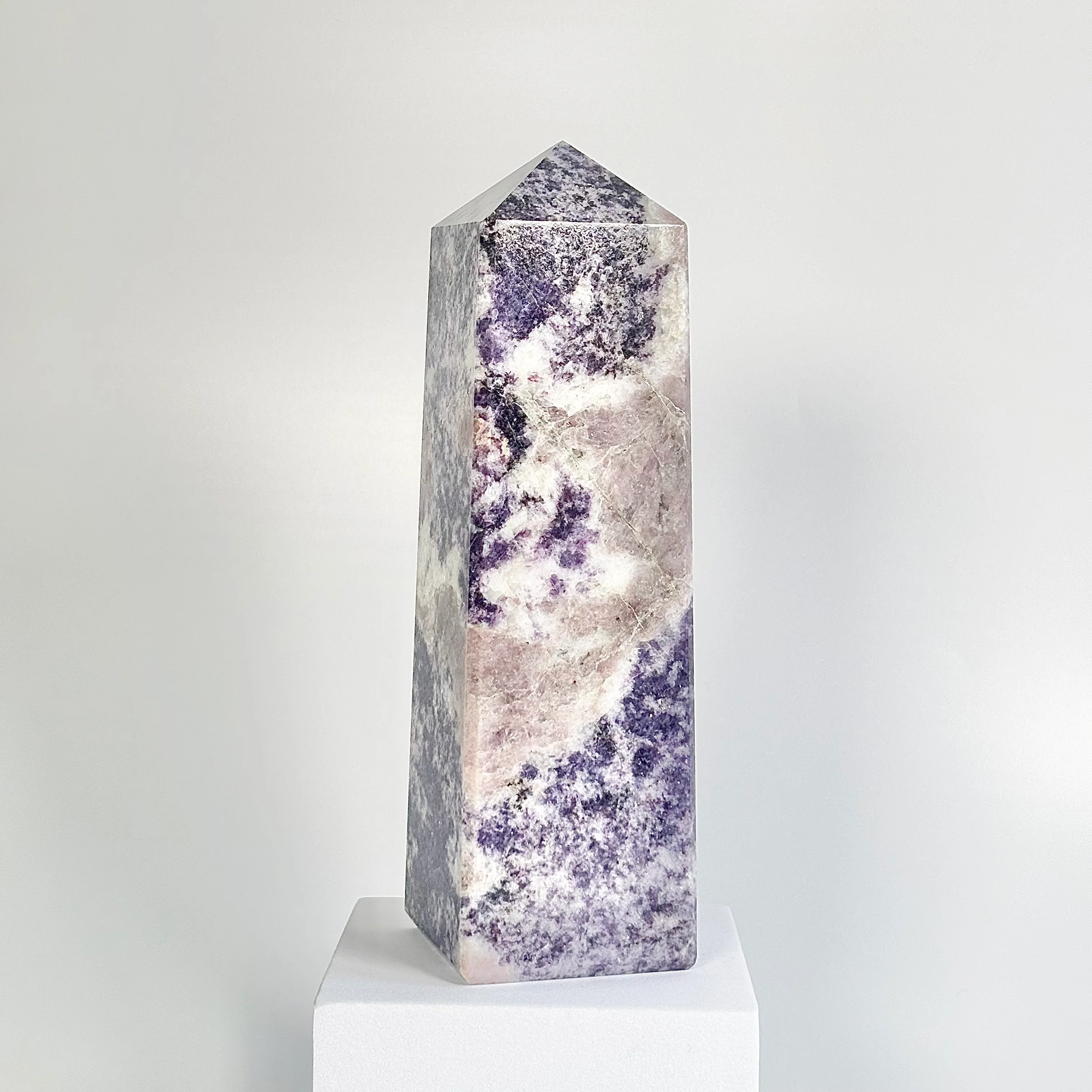 Lepidolite Four-Facet Tower – 1520g - Calm the Mind • Support Emotional Healing - Image 2