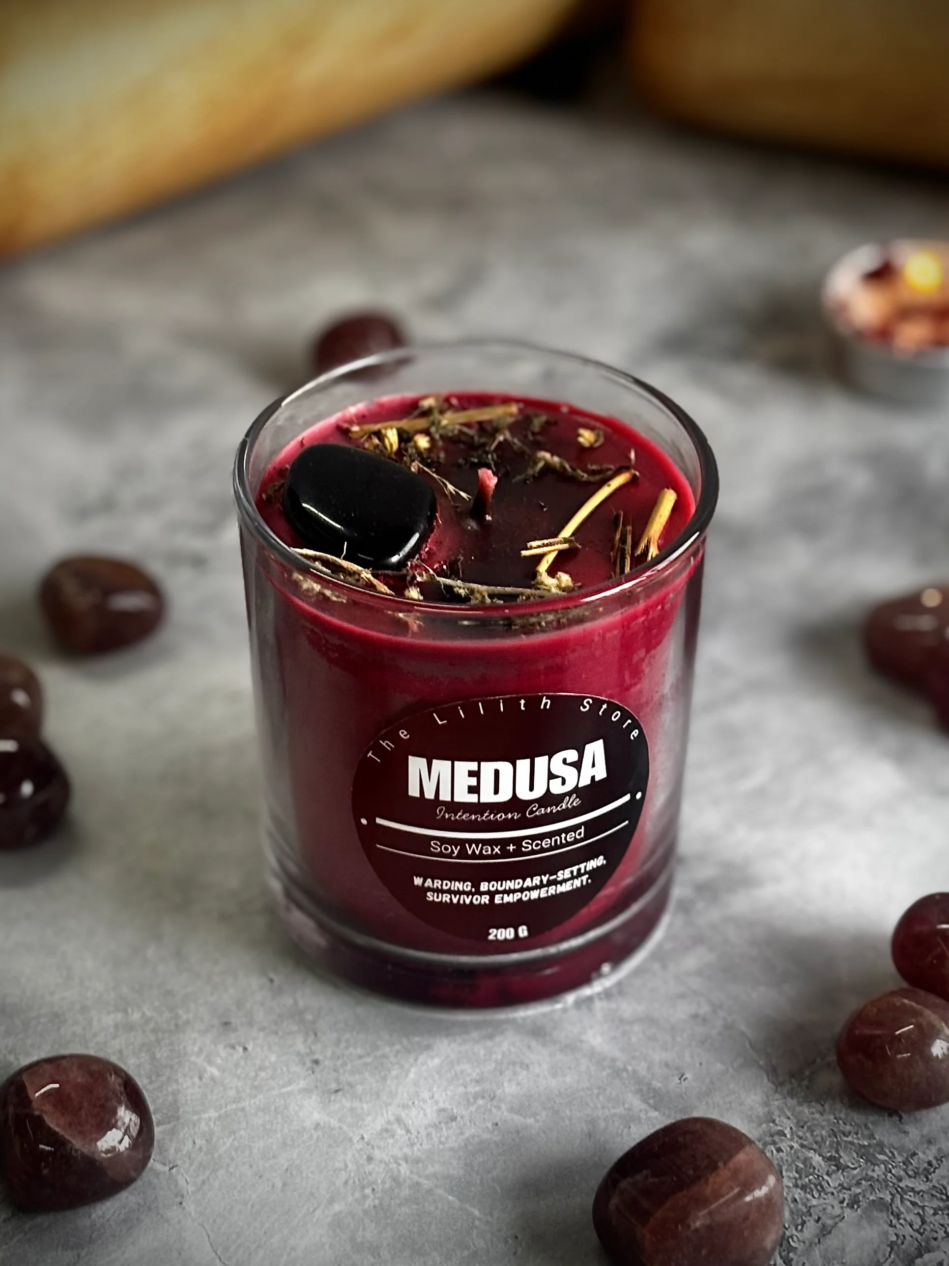Medusa Altar Candle – 200 g Soy Wax Jar Candle for Ritual & Devotion - Image 2