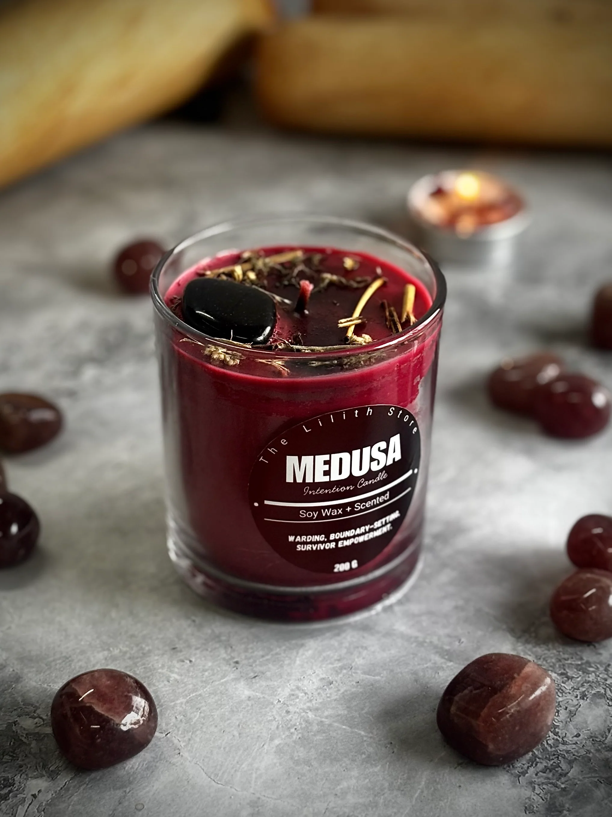 Medusa Altar Candle – 200 g Soy Wax Jar Candle for Ritual & Devotion - Image 4