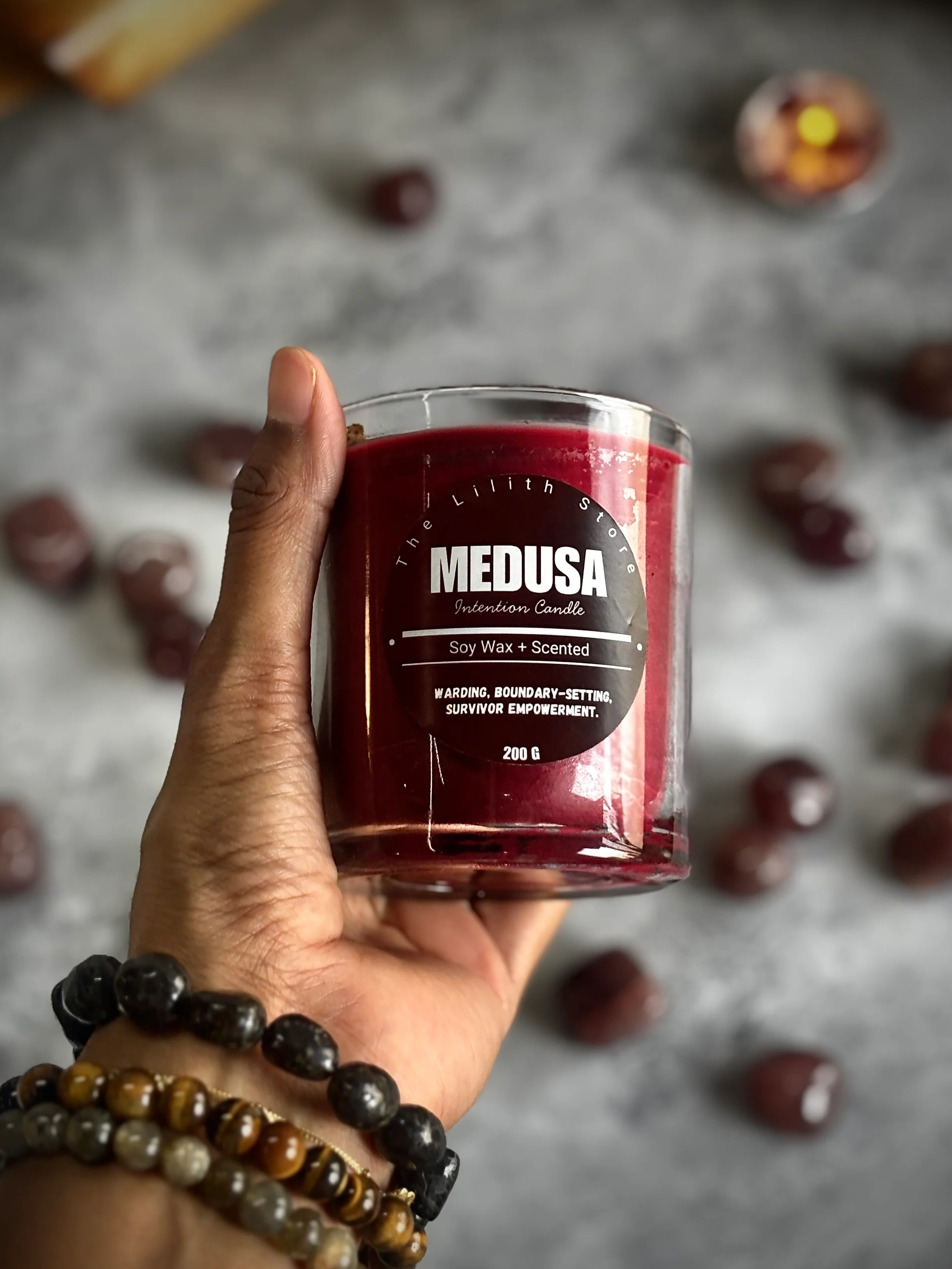 Medusa Altar Candle – 200 g Soy Wax Jar Candle for Ritual & Devotion - Image 6