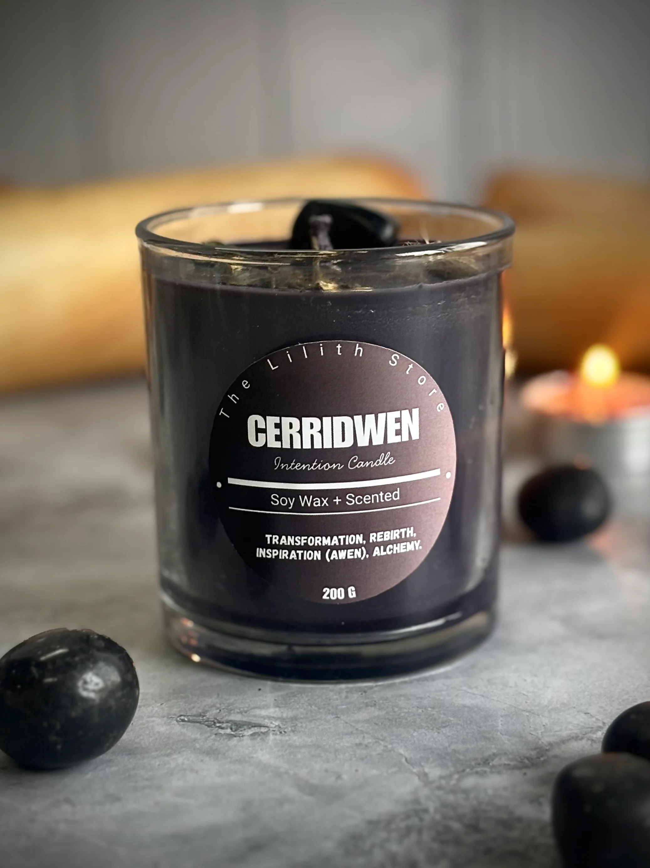 Cerridwen Altar Candle – 200 g Soy Wax Jar Candle for Ritual & Devotion - Image 2