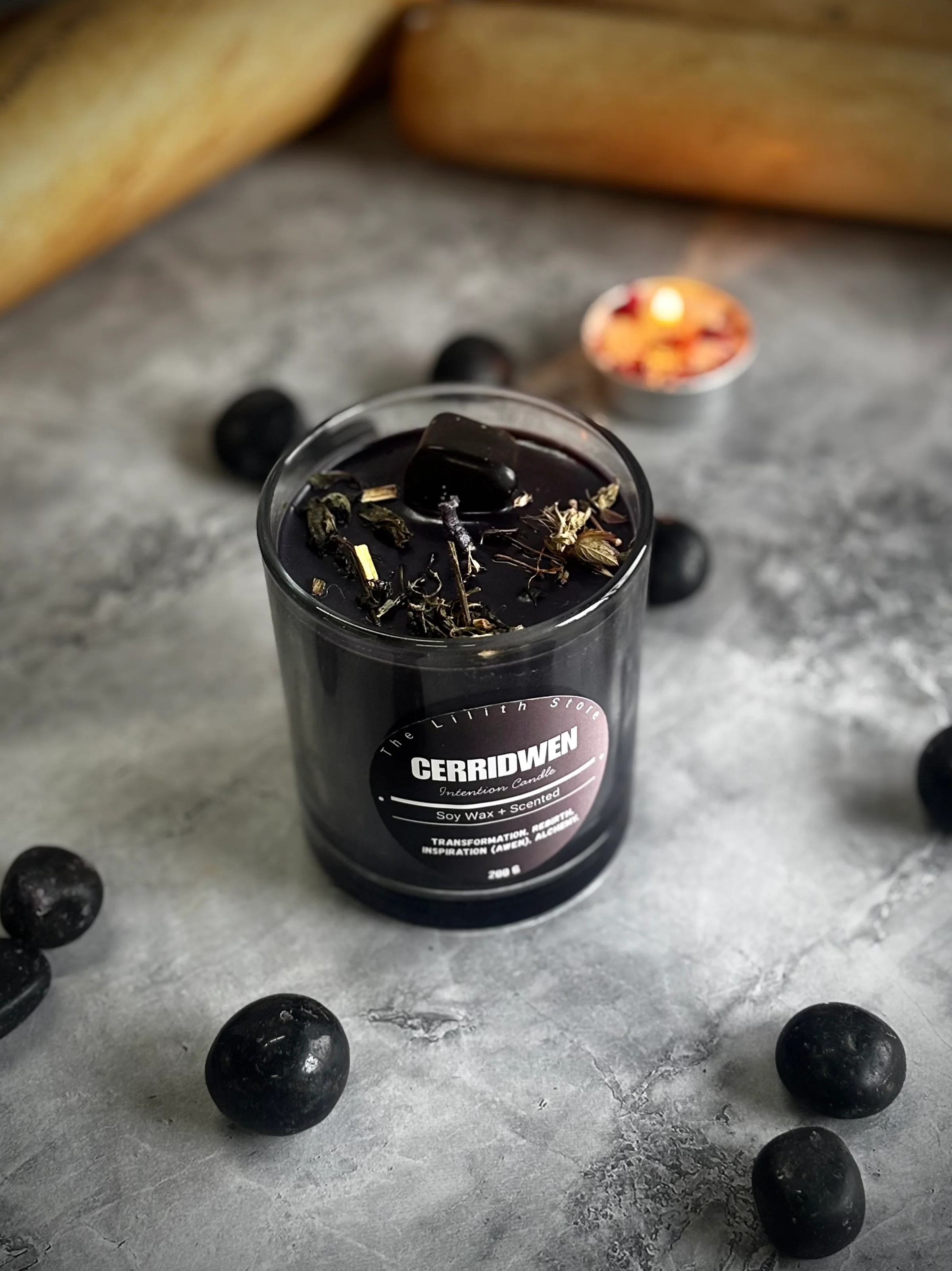 Cerridwen Altar Candle – 200 g Soy Wax Jar Candle for Ritual & Devotion - Image 3