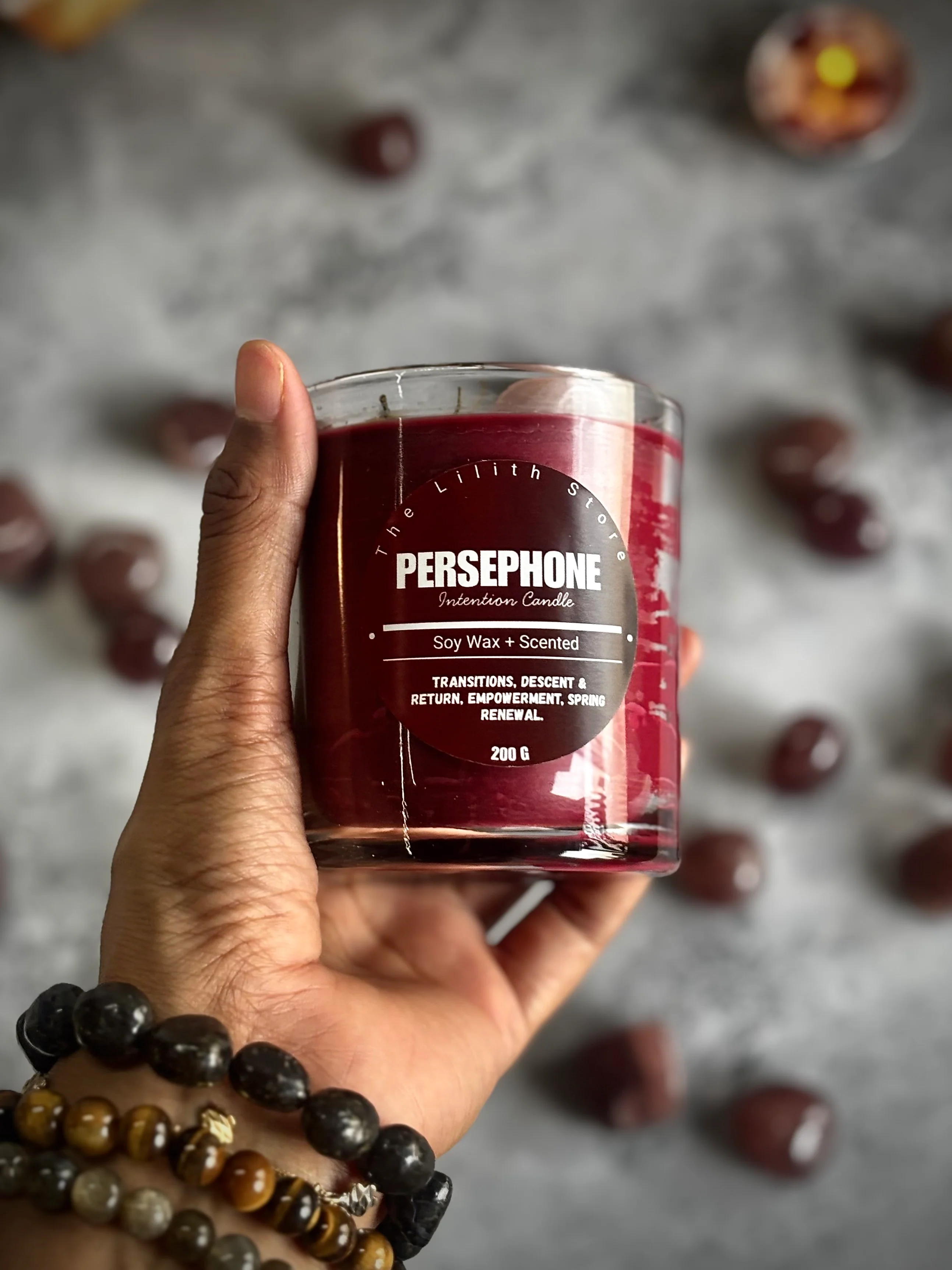 Persephone Altar Candle – 200 g Soy Wax Jar Candle for Ritual & Devotion - Image 7