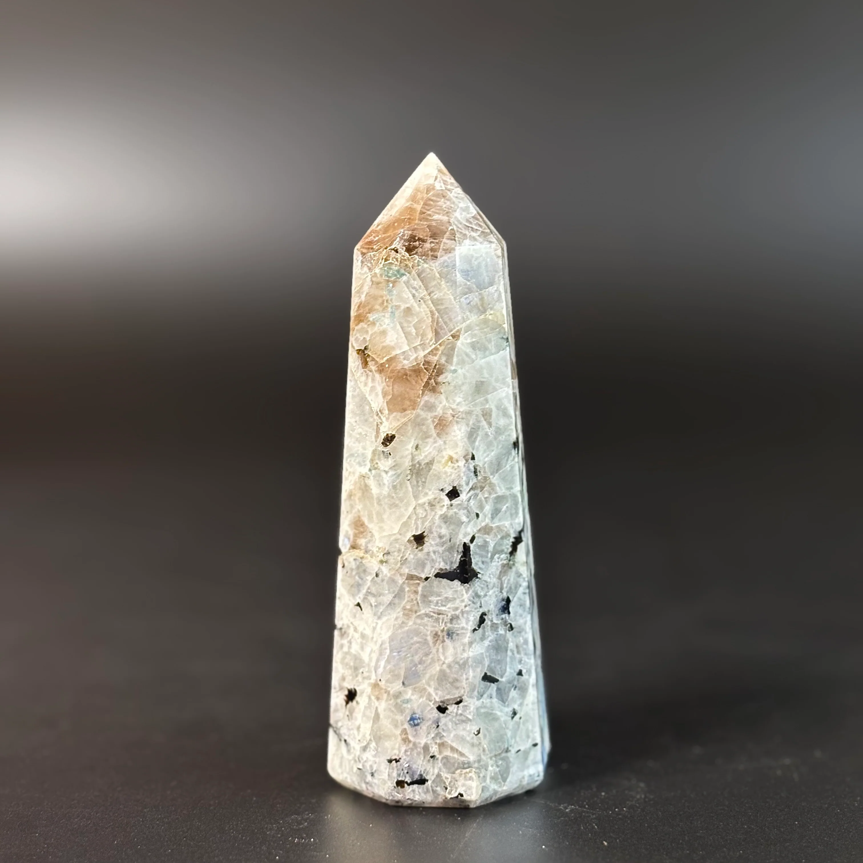 Rainbow Moonstone Large Tower - 285 Gm | Compassion & empathy