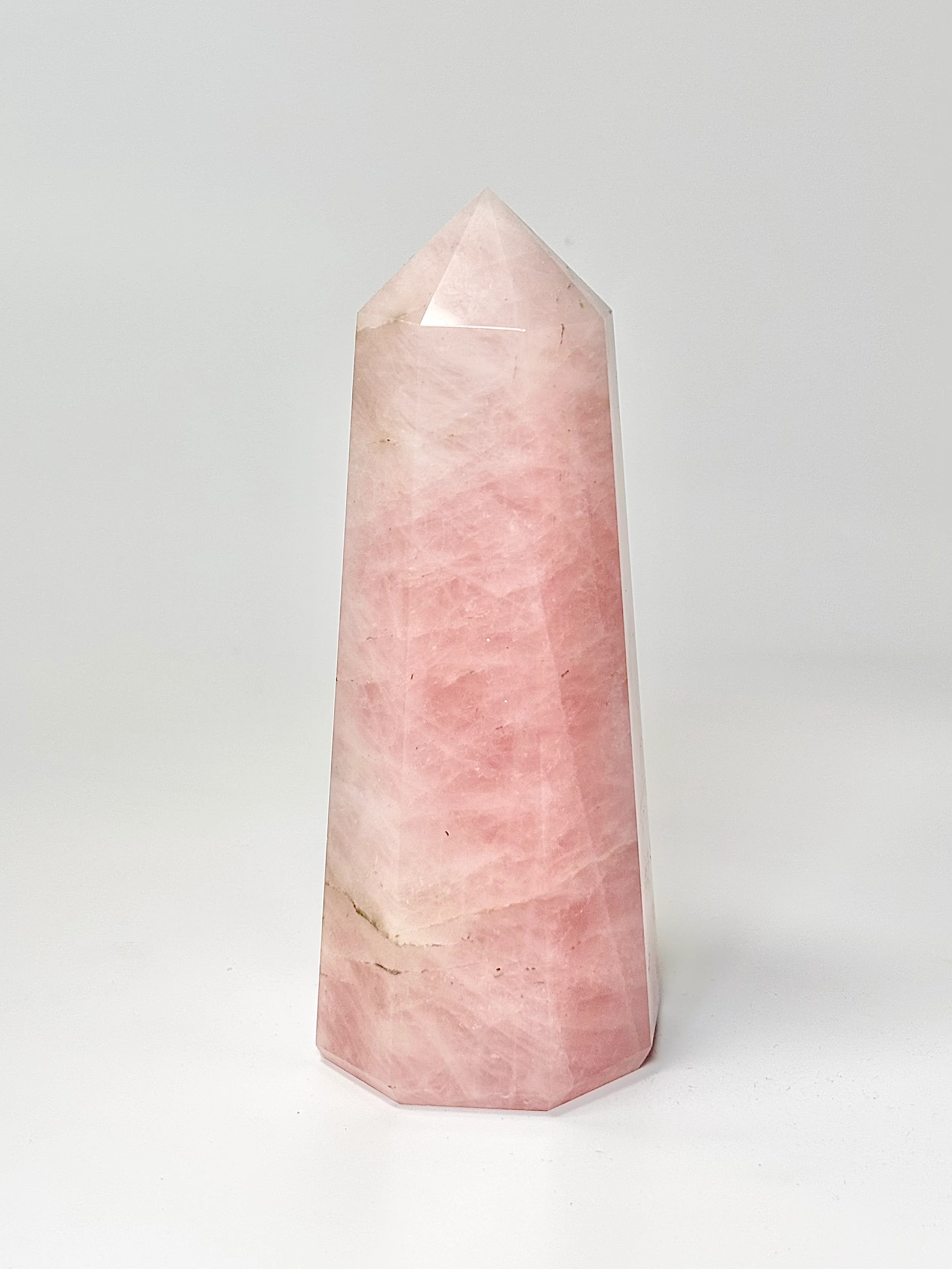 Eight Facet Rose Quartz Tower – 705g - Elegance, Warmth & Gentle Charm