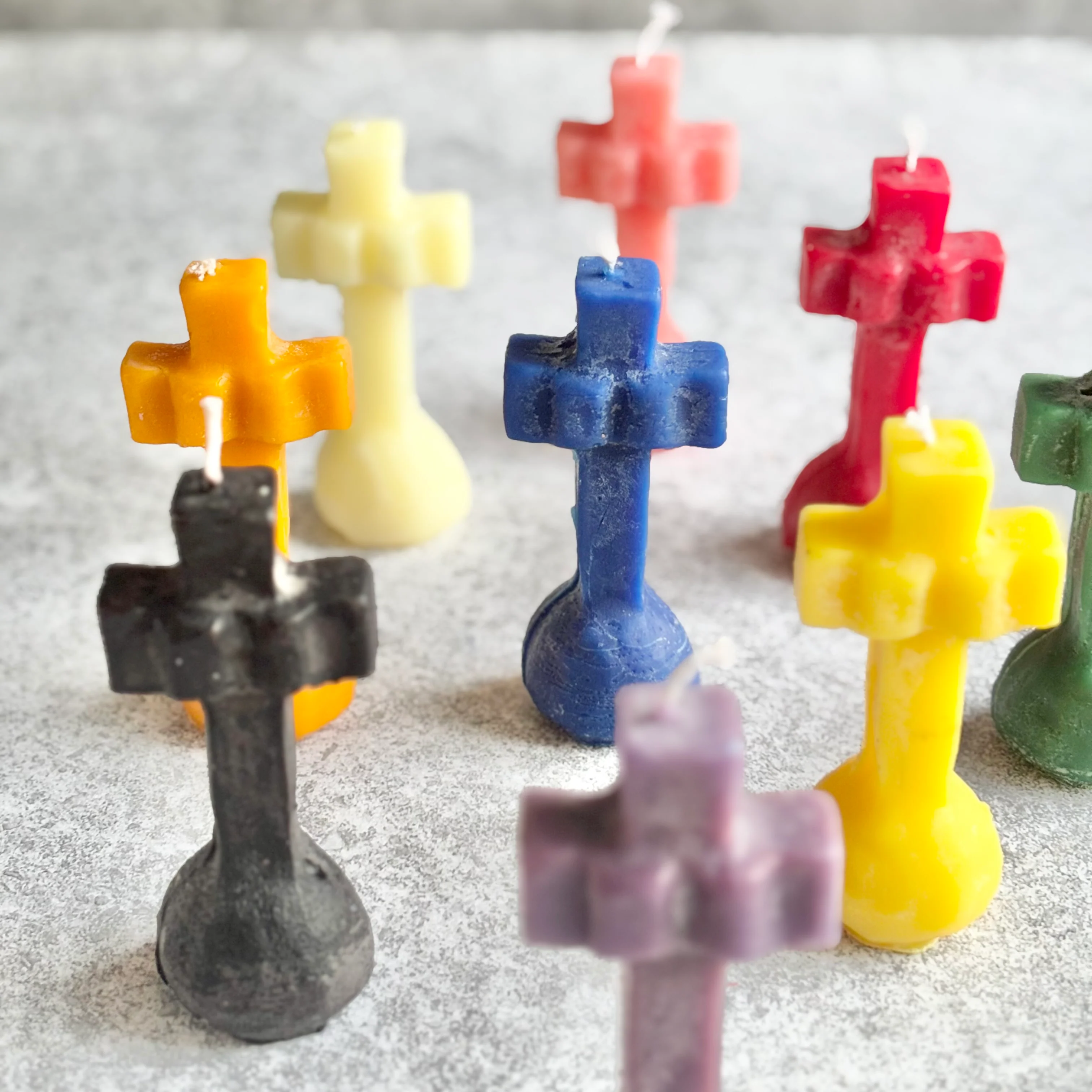 Cross Altar Beeswax Candle | Colour Option Available - Image 2