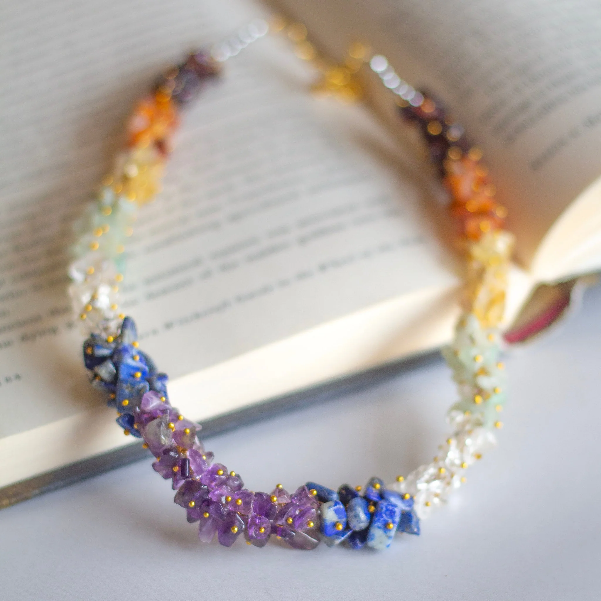 Seven Chakra Crystal Chips Necklace - Image 4