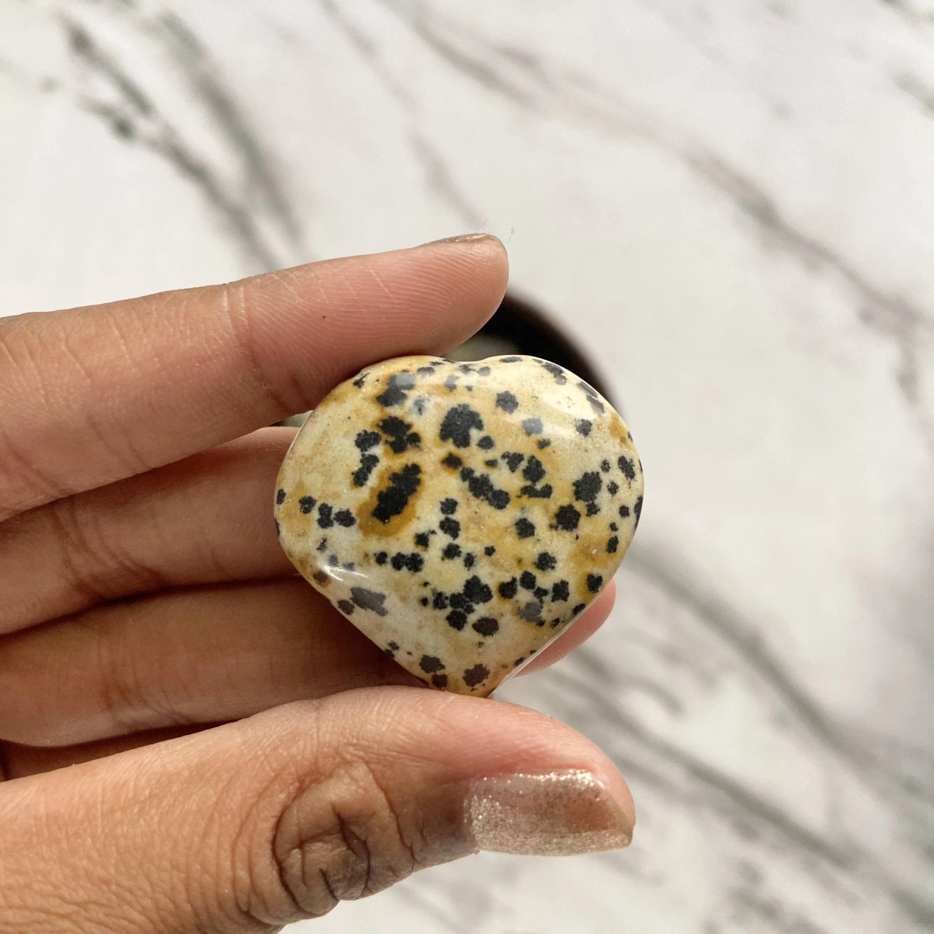 Dalmatian Jasper Mini Heart | Promotes Joy & Release Negativity - Image 4