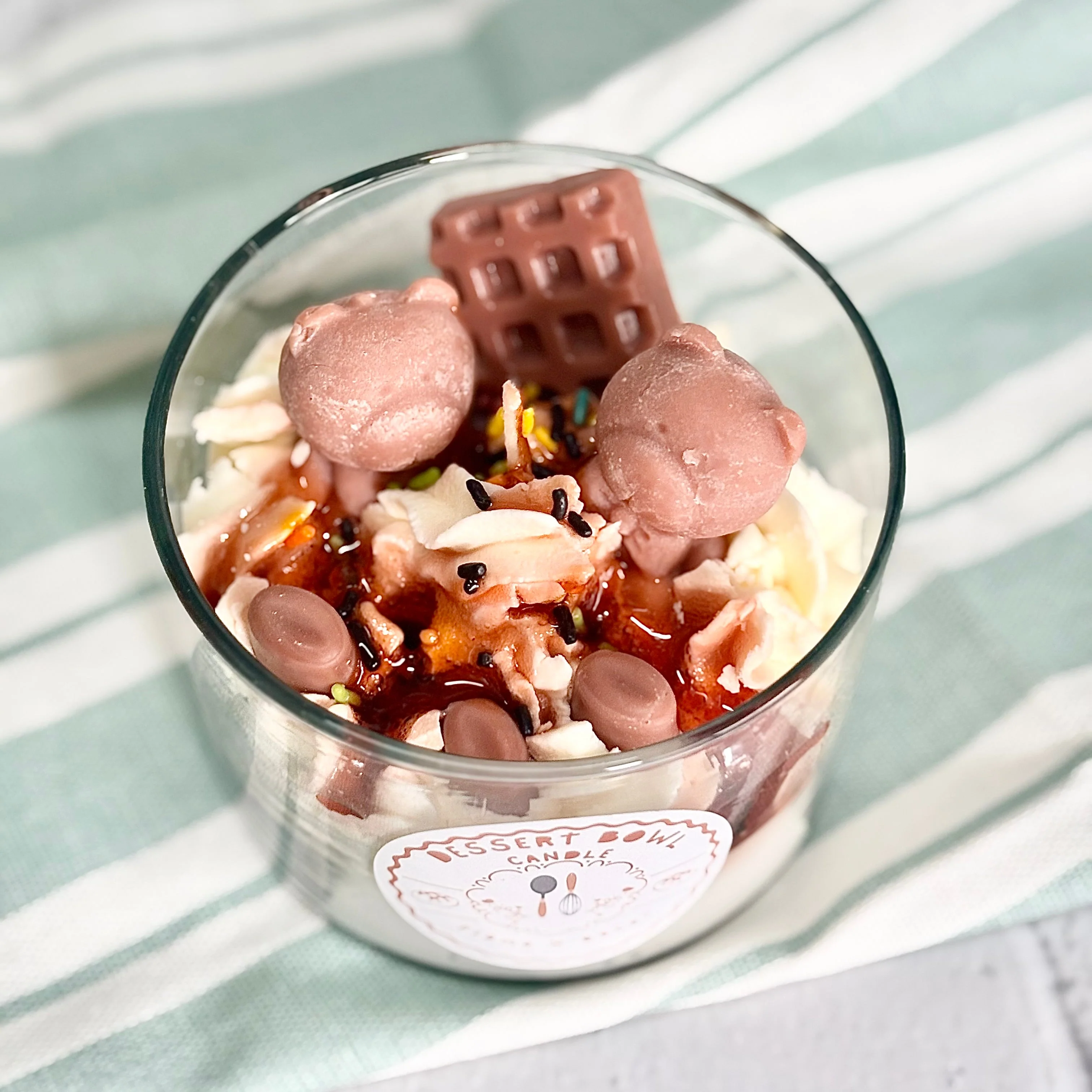 Dessert Bowl with Teddy & Chocolates Decorative Soy Scented Candle - Image 5