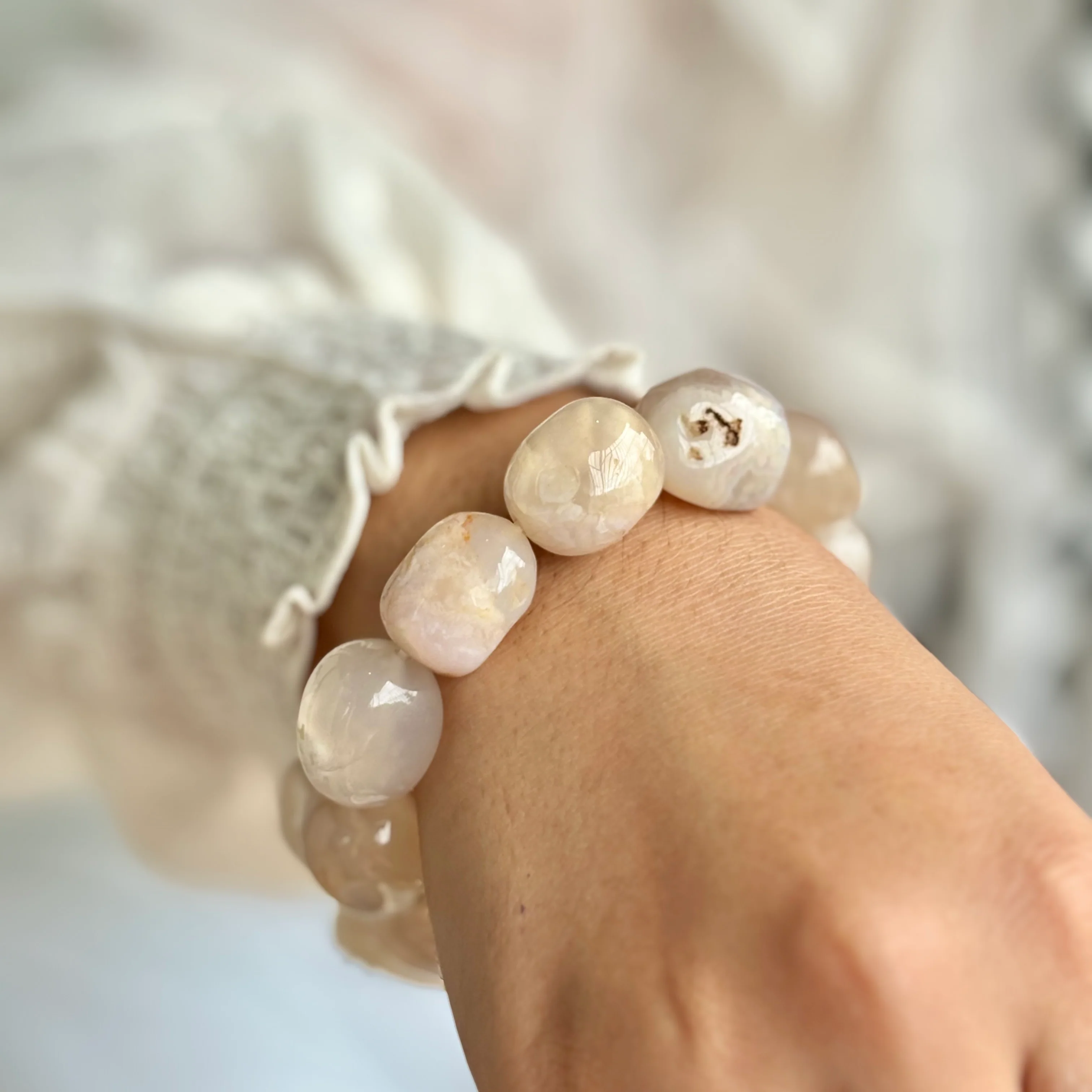 Flower Agate Tumble Bracelet | Bloom in to your Trueself - Image 3
