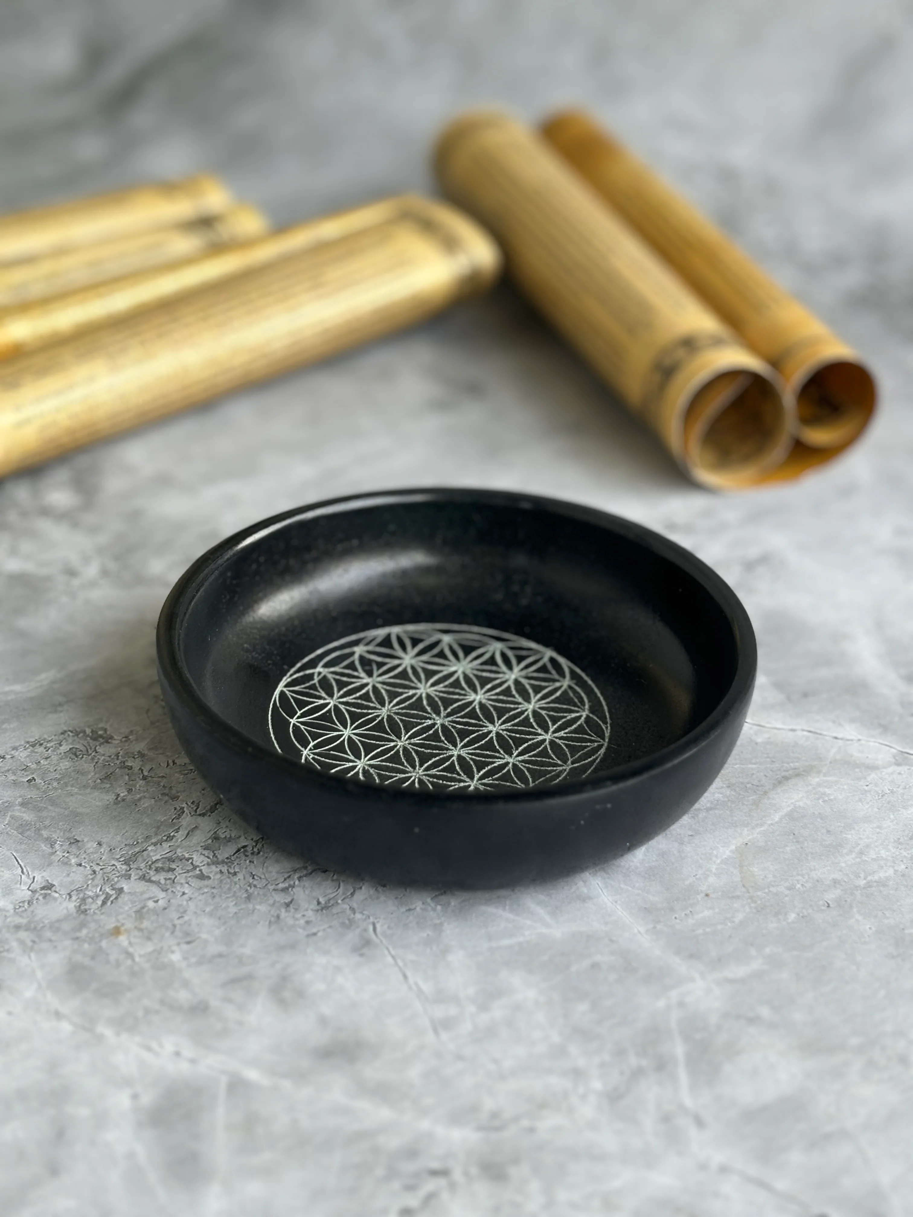 Flower of Life Print Soapstone Bowl - Image 2