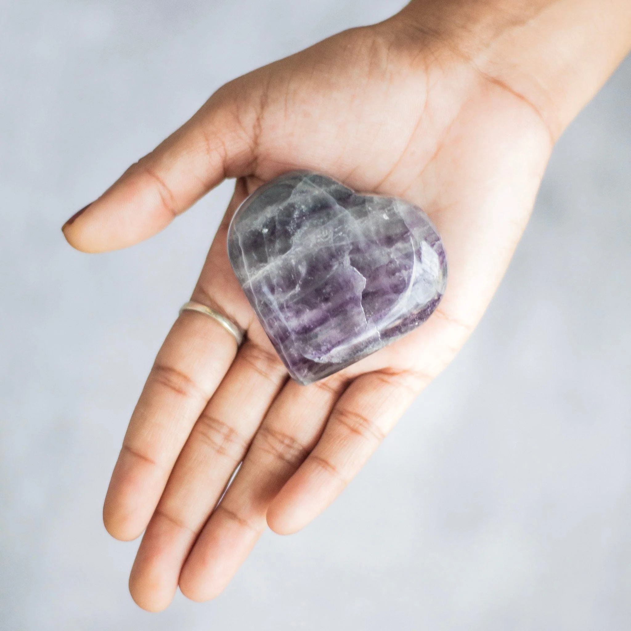 Fluorite Heart (More Purple less green )