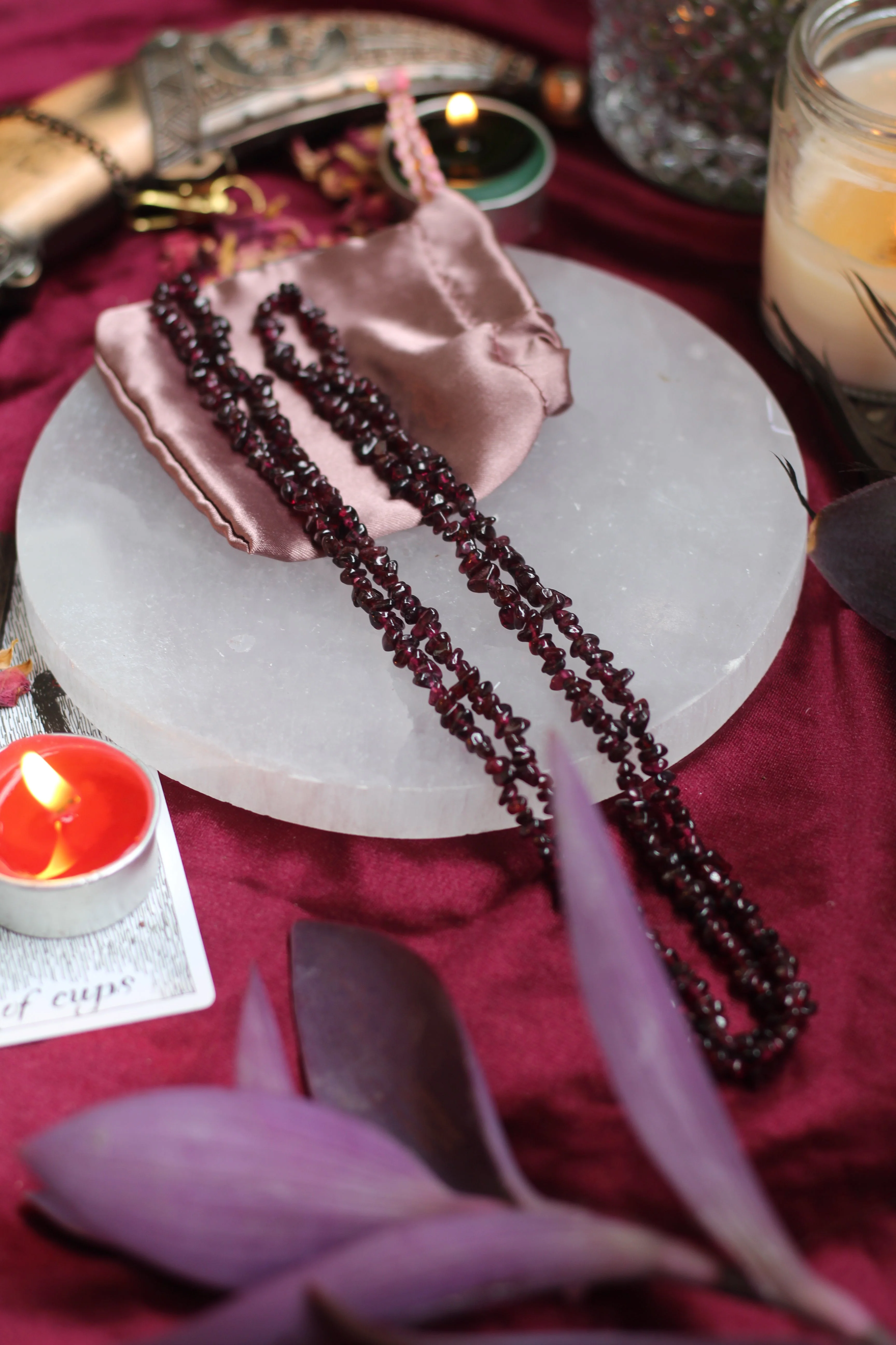 Garnet Crystal Chips String (Mala) - Image 3