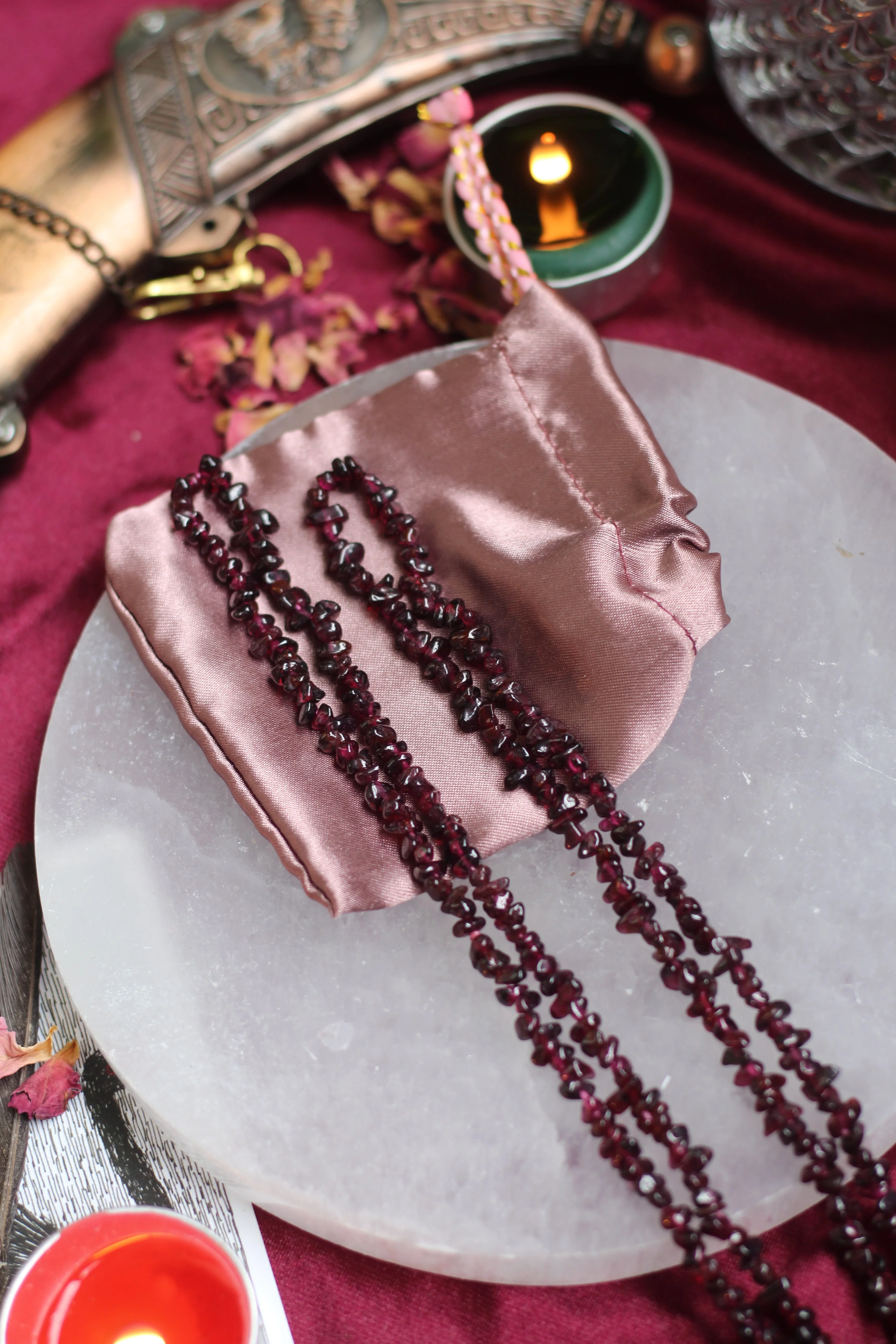 Garnet Crystal Chips String (Mala) - Image 4