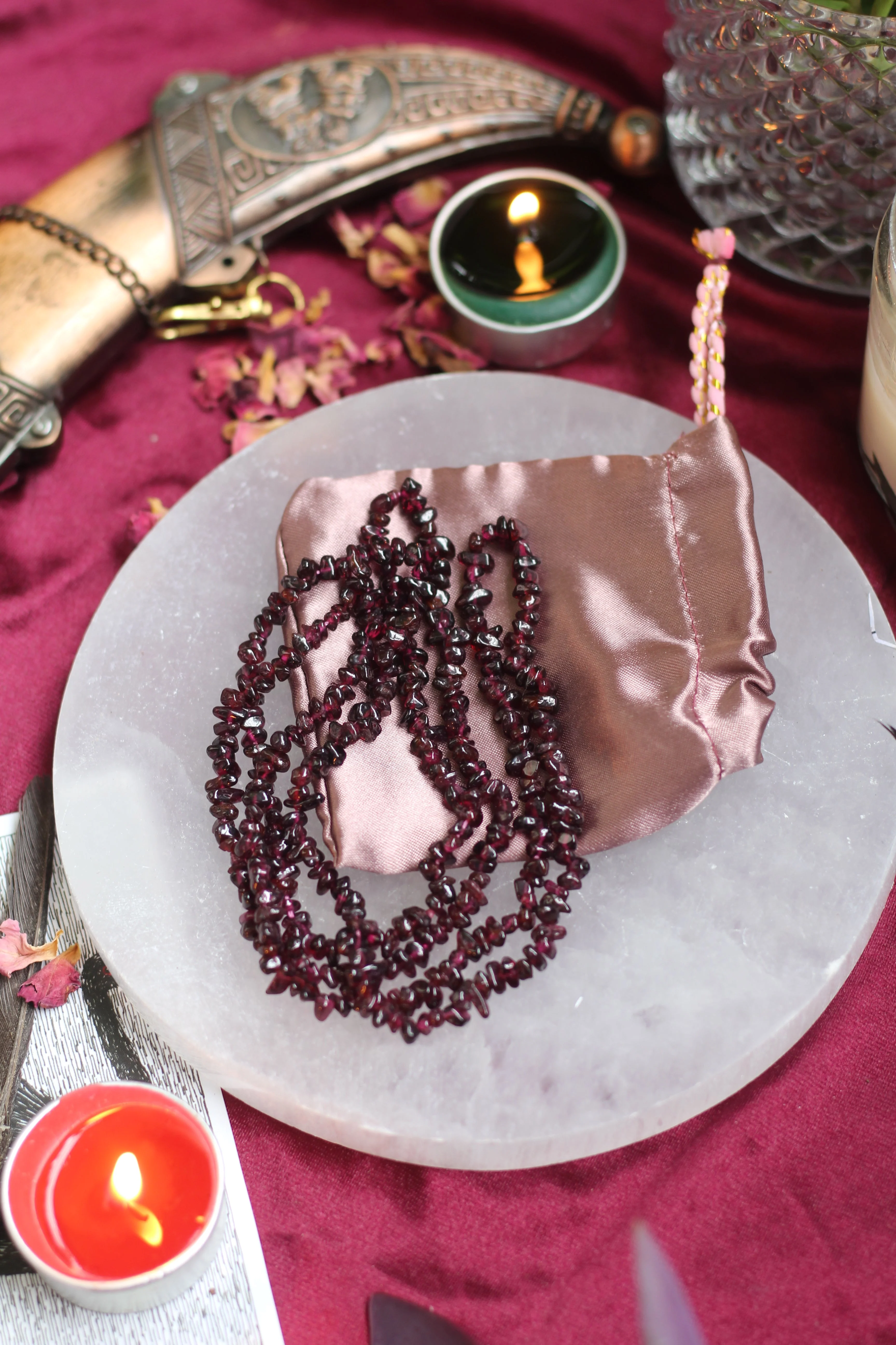 Garnet Crystal Chips String (Mala) - Image 5