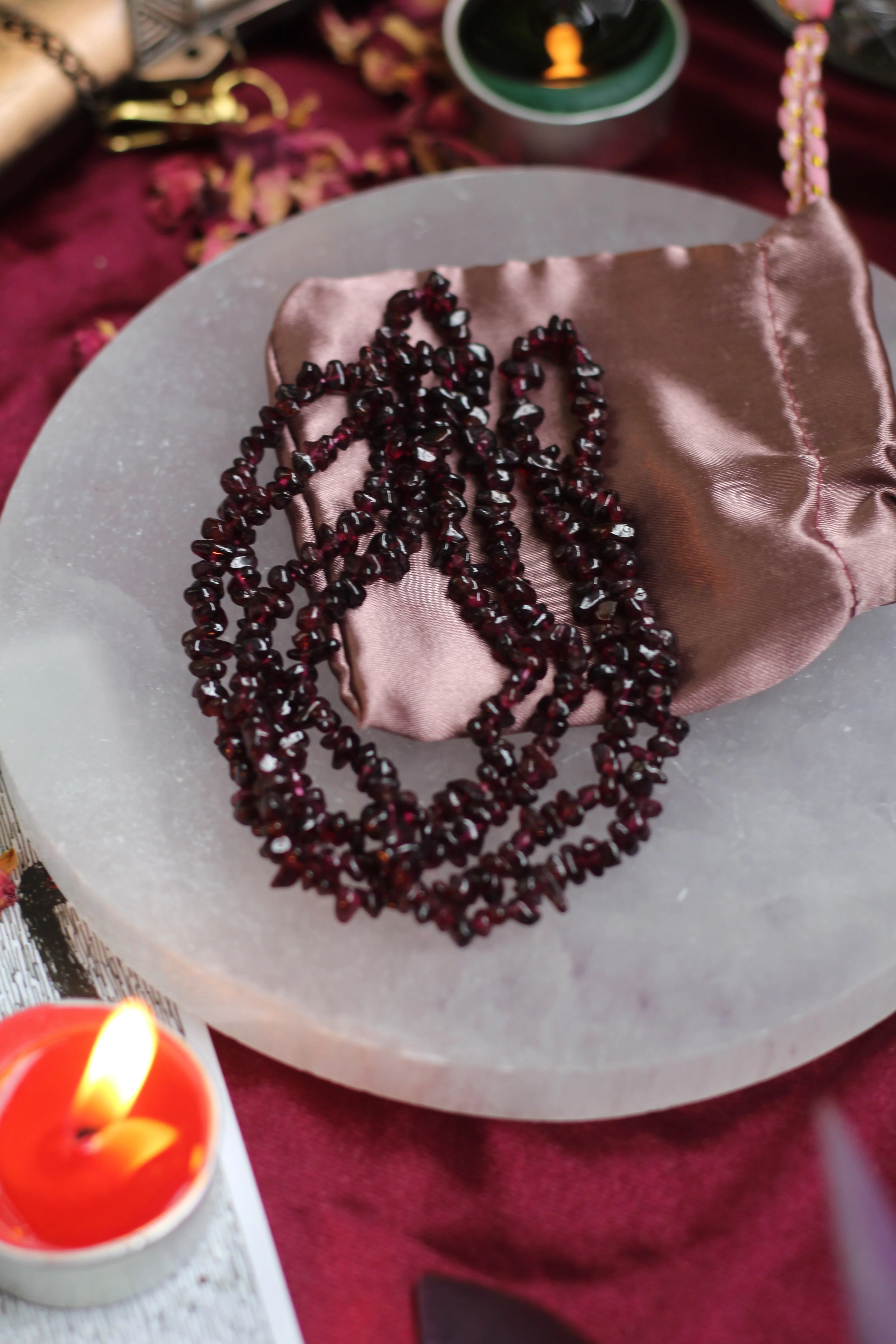 Garnet Crystal Chips String (Mala) - Image 6