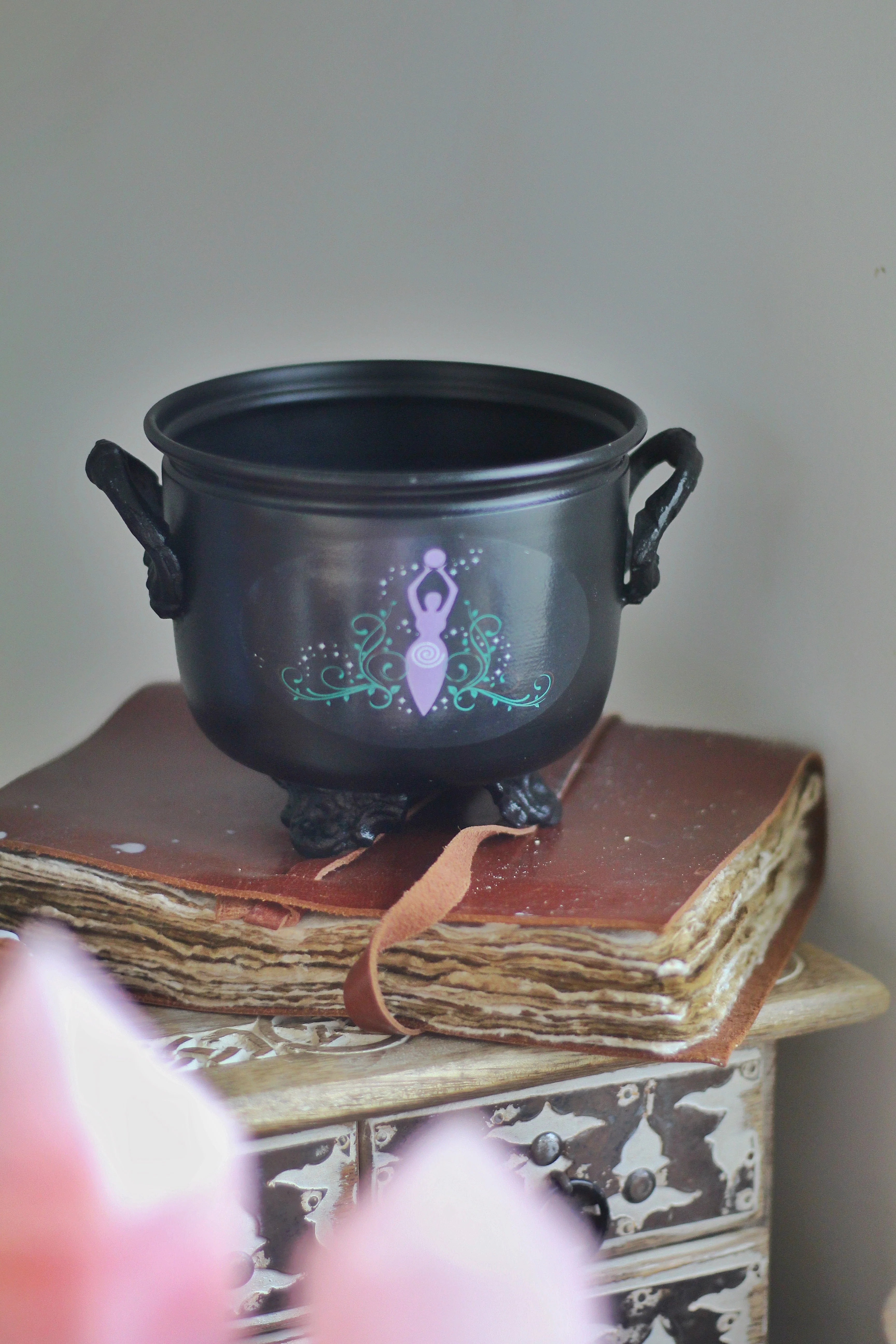 Goddess Gaia Print Metal Cauldron - Image 2