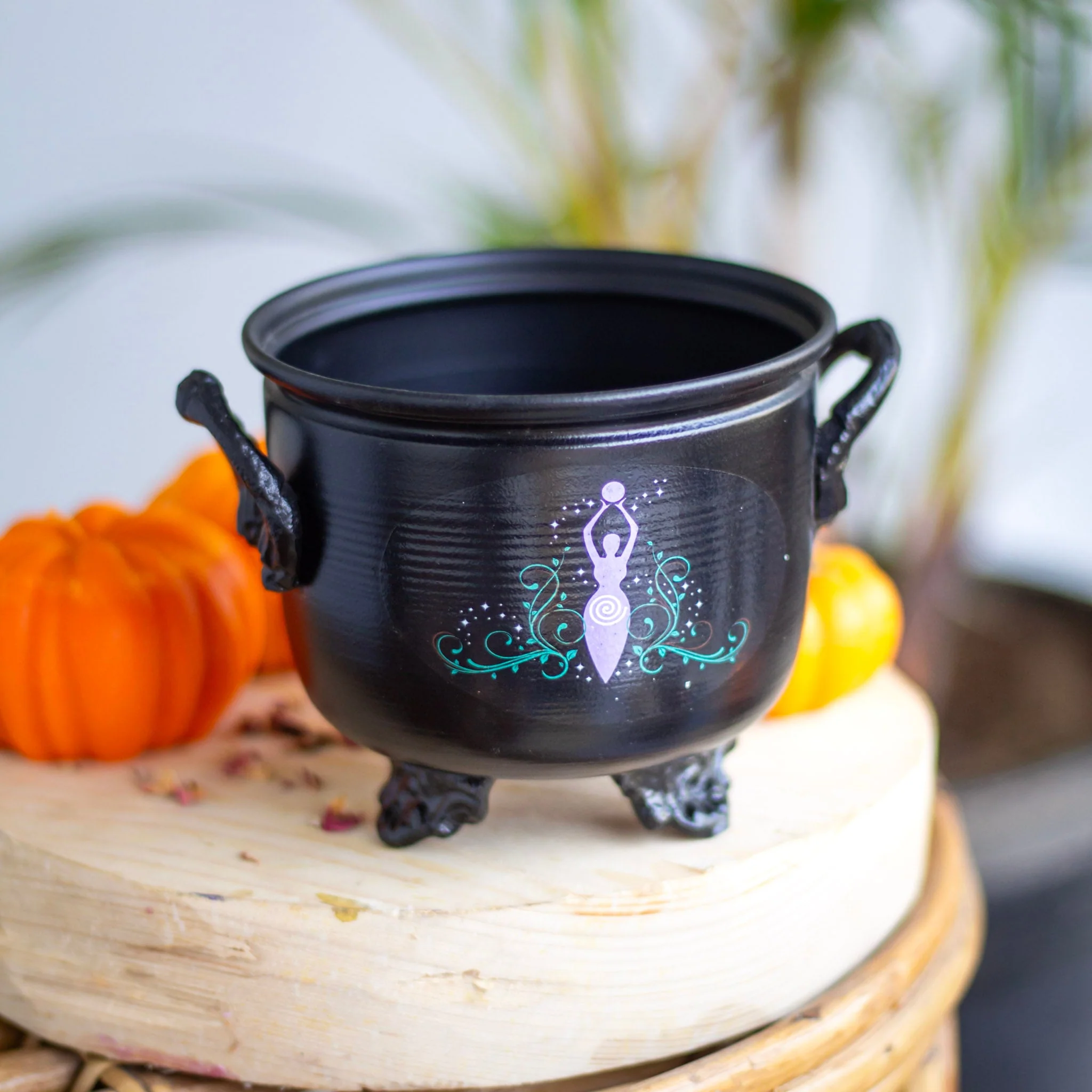 Goddess Gaia Print Metal Cauldron - Image 4