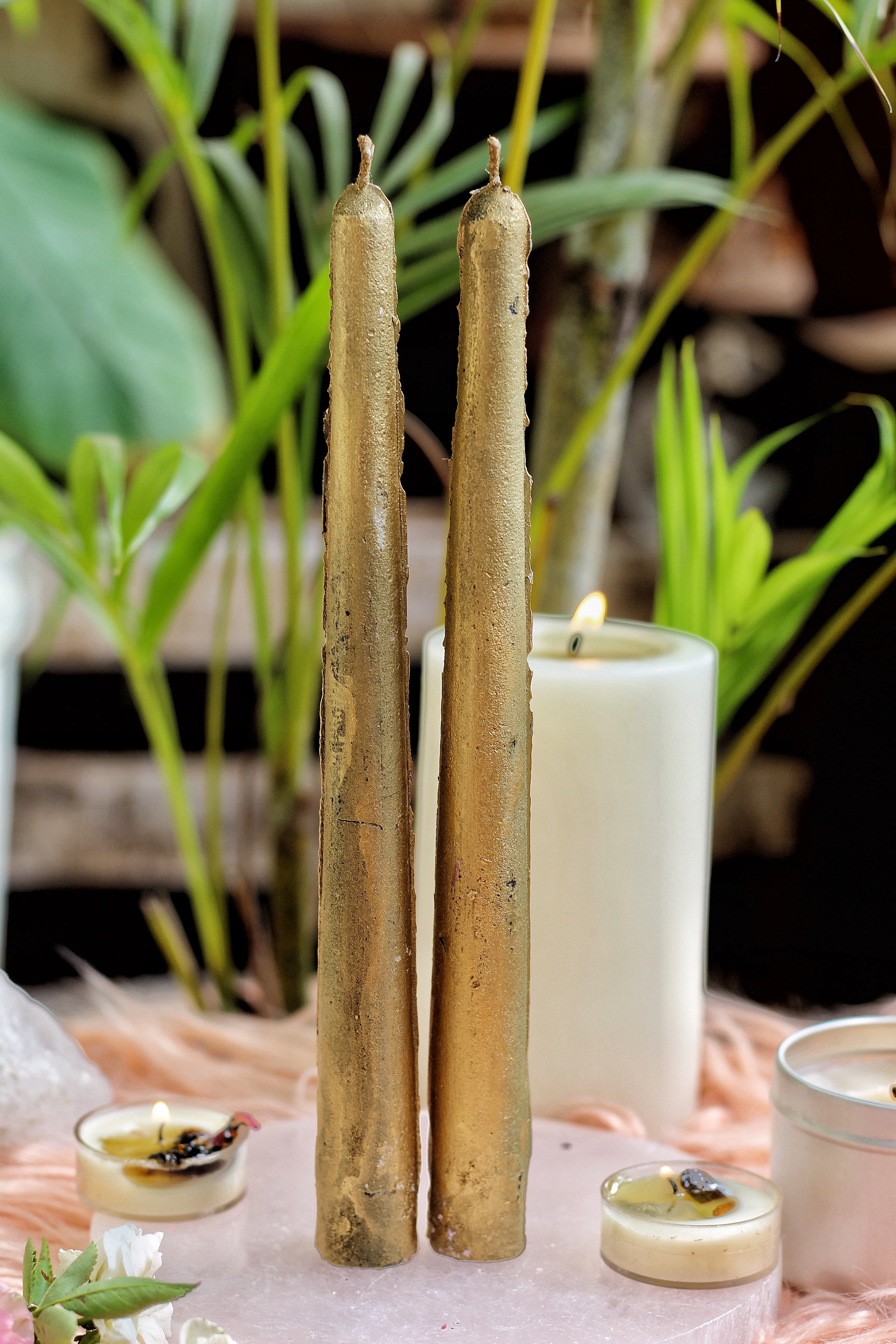 Gold Taper Candle - Set of  5