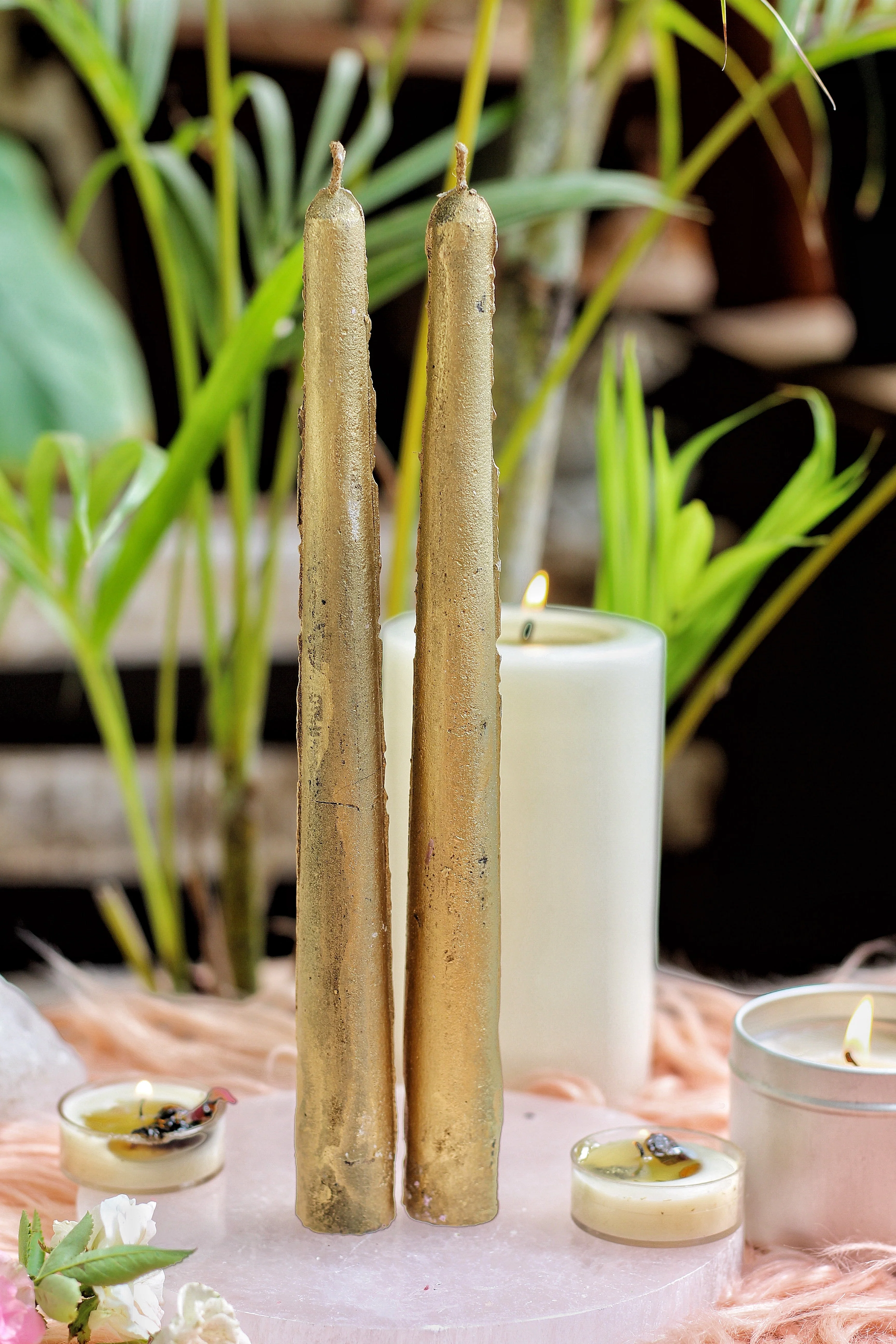 Gold Taper Candle - Set of  5 - Image 5