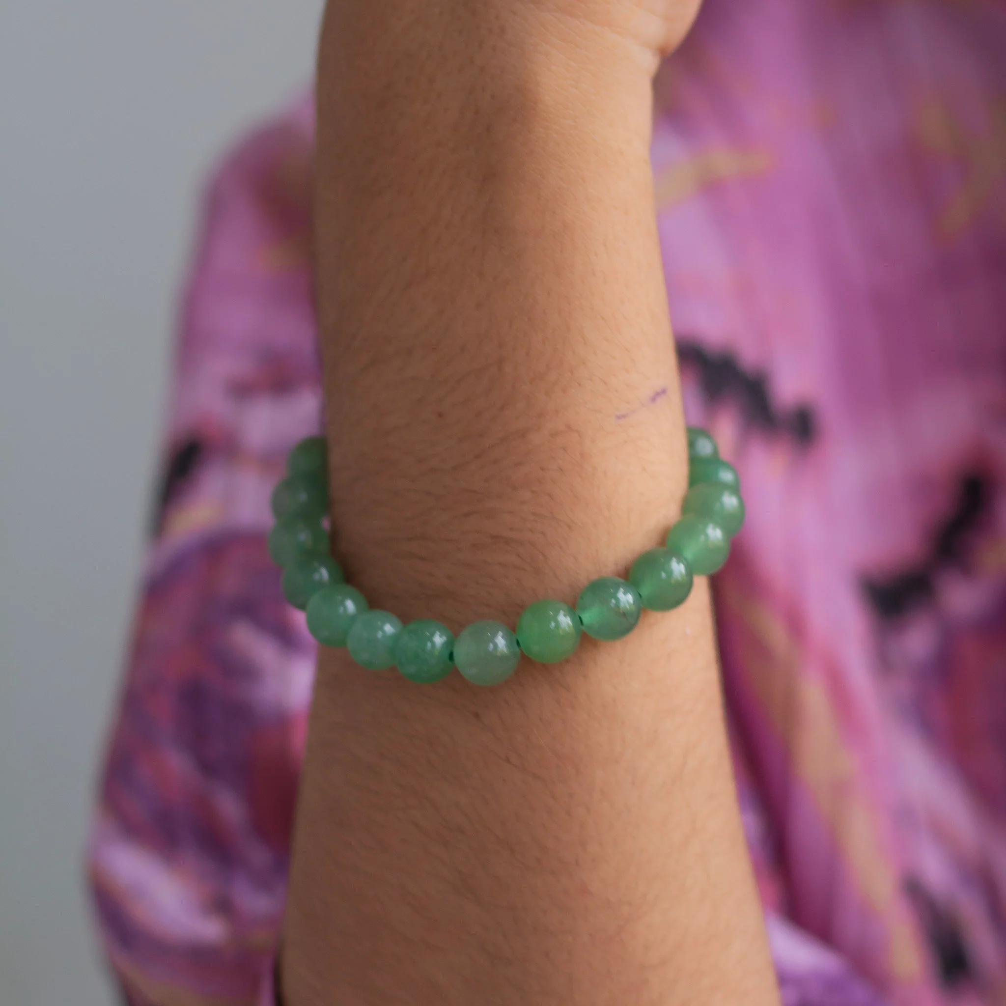 Green Aventurine 8mm Bead Thread Bracelet | Stone of Abundance & Prosperity - Image 3