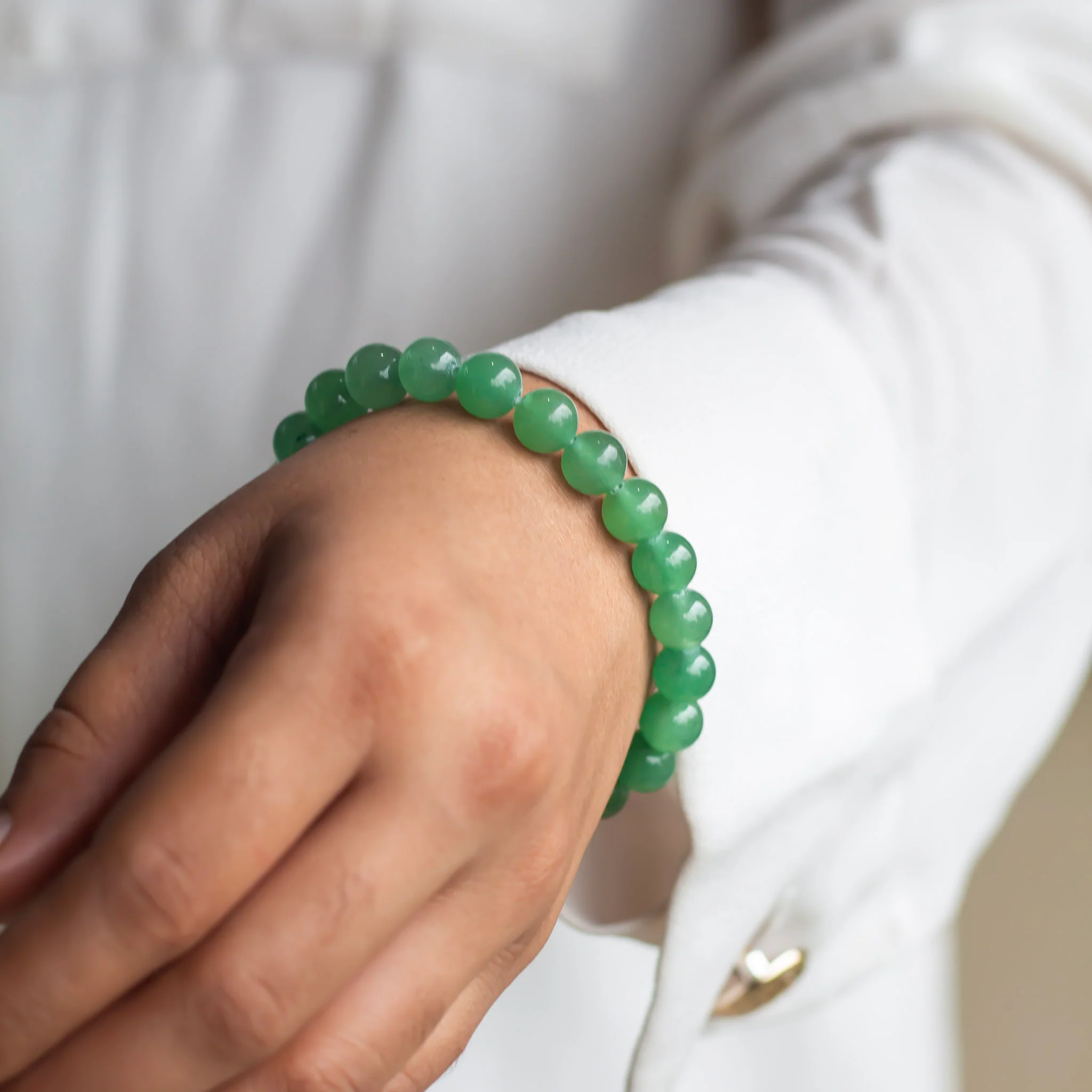 Green Aventurine Bracelet - 8mm  | Stone of Abundance & Prosperity - Image 3