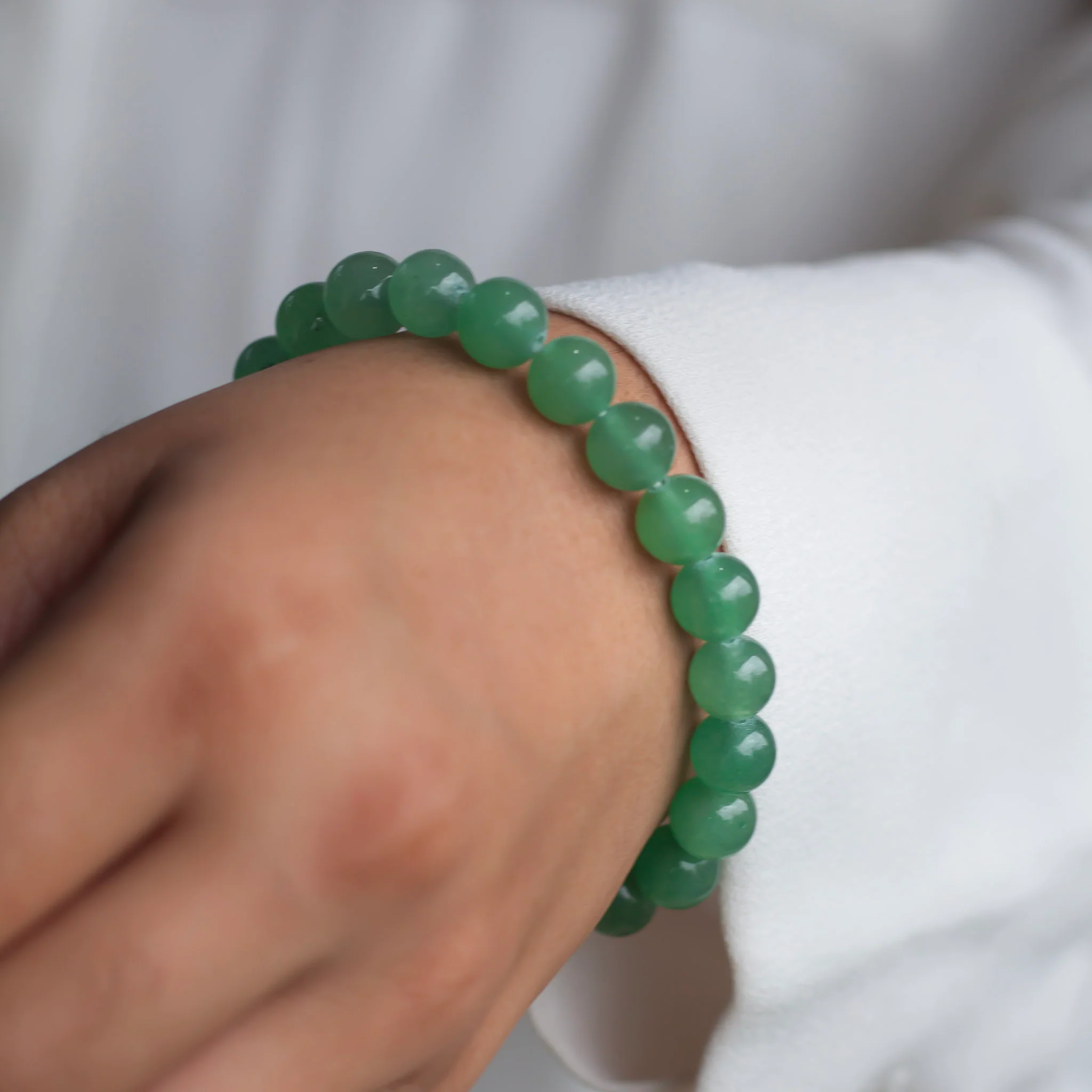 Green Aventurine Bracelet - 8mm  | Stone of Abundance & Prosperity - Image 4