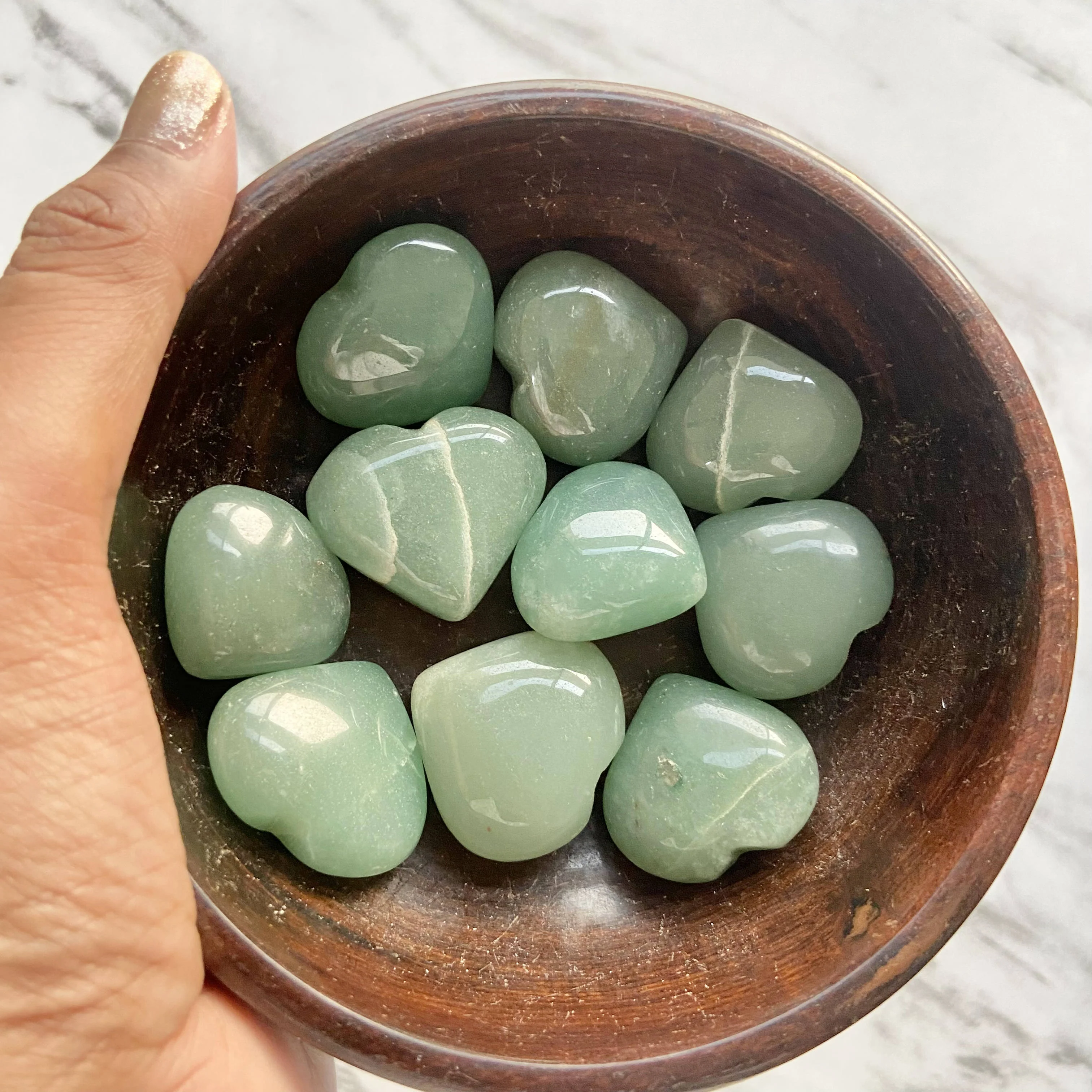 Green Aventurine (Brazilian) Mini Heart | Luck & Abundance - Image 2