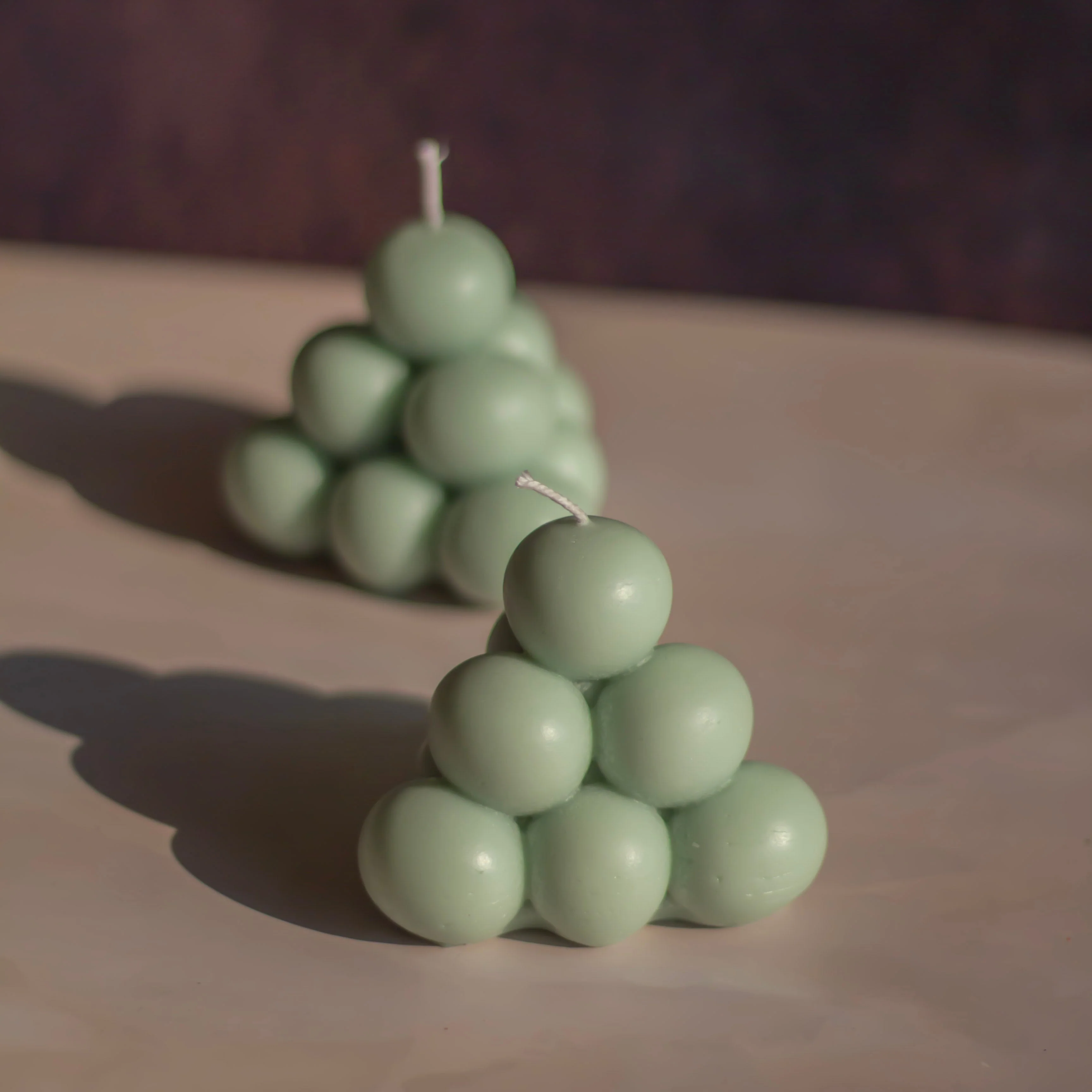 Green Bubble Pyramid Soy Candle | Pack of 3
