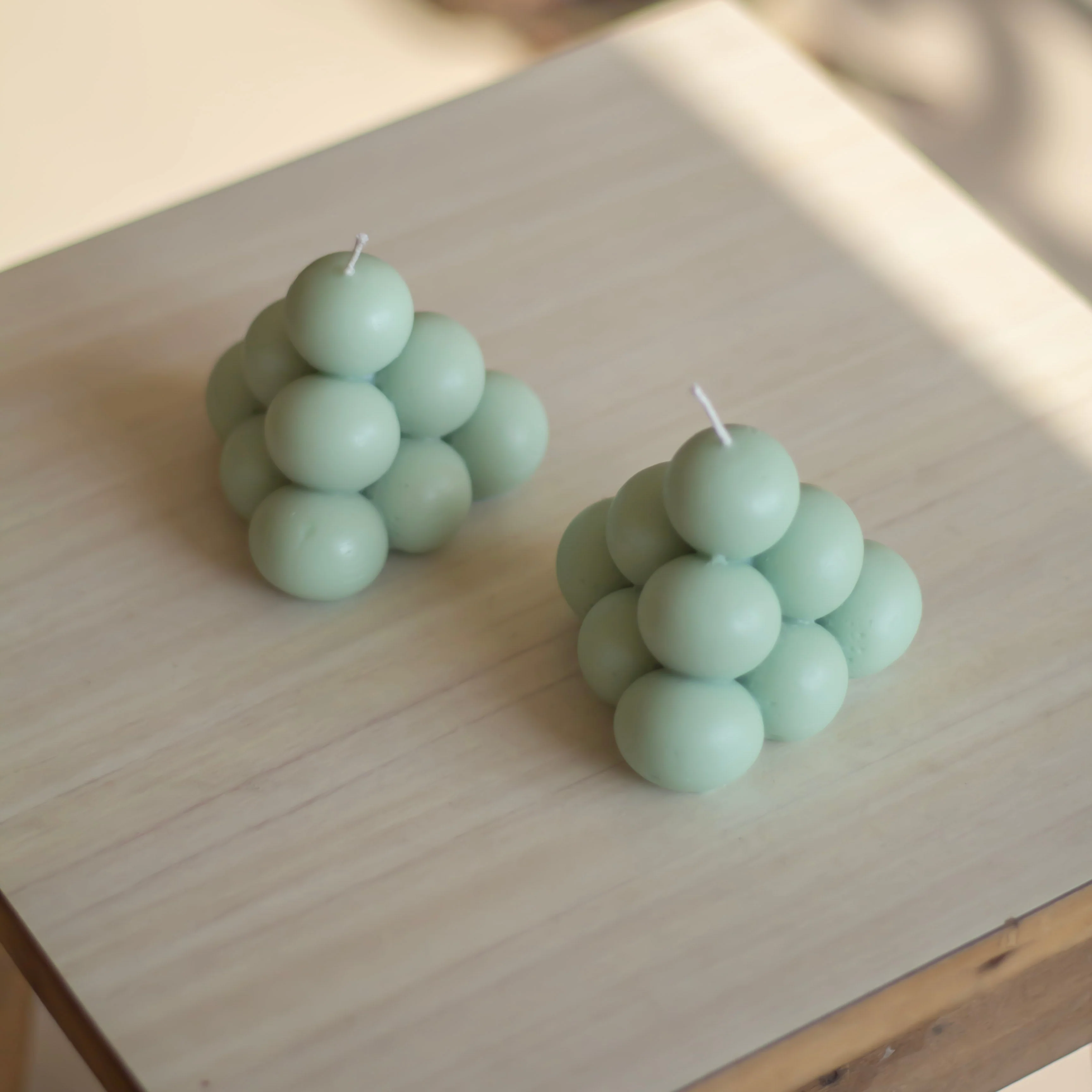 Green Bubble Pyramid Soy Candle | Pack of 3 - Image 2