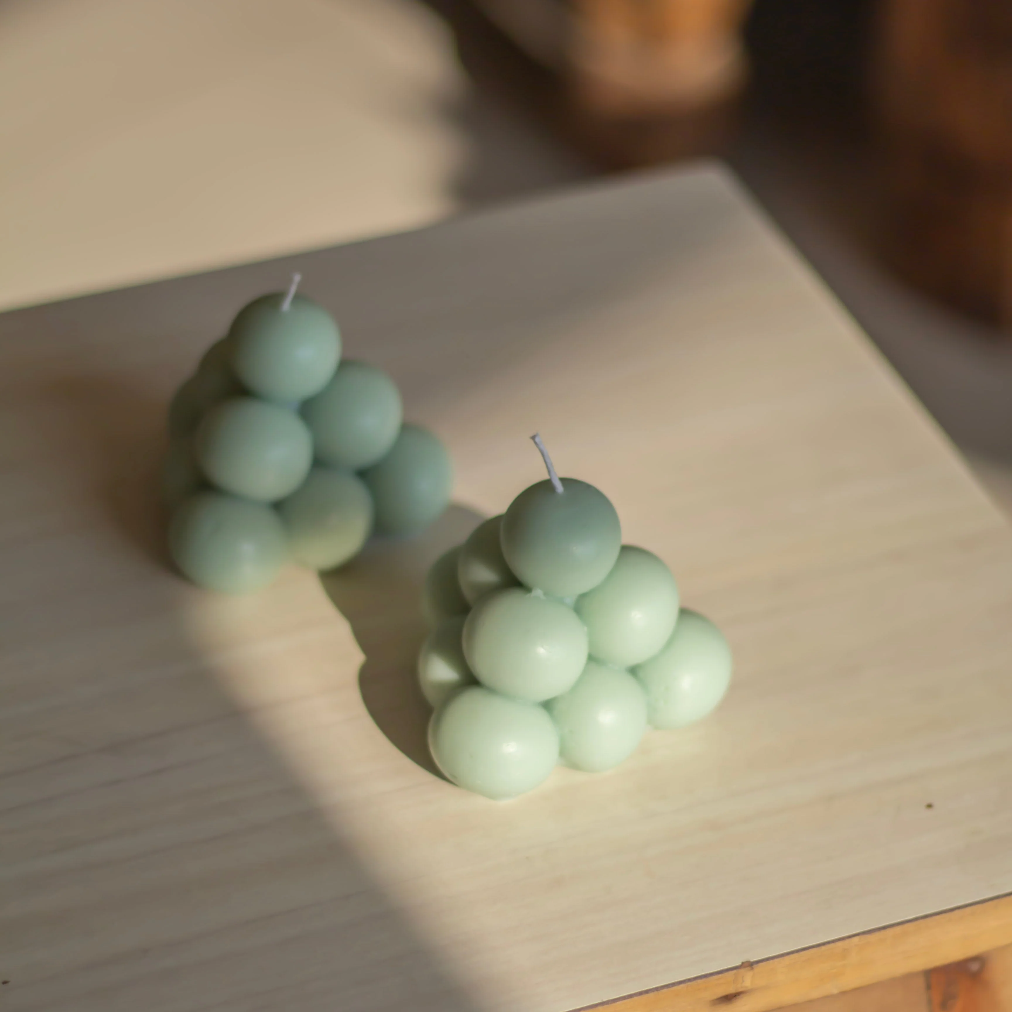 Green Bubble Pyramid Soy Candle | Pack of 3 - Image 3