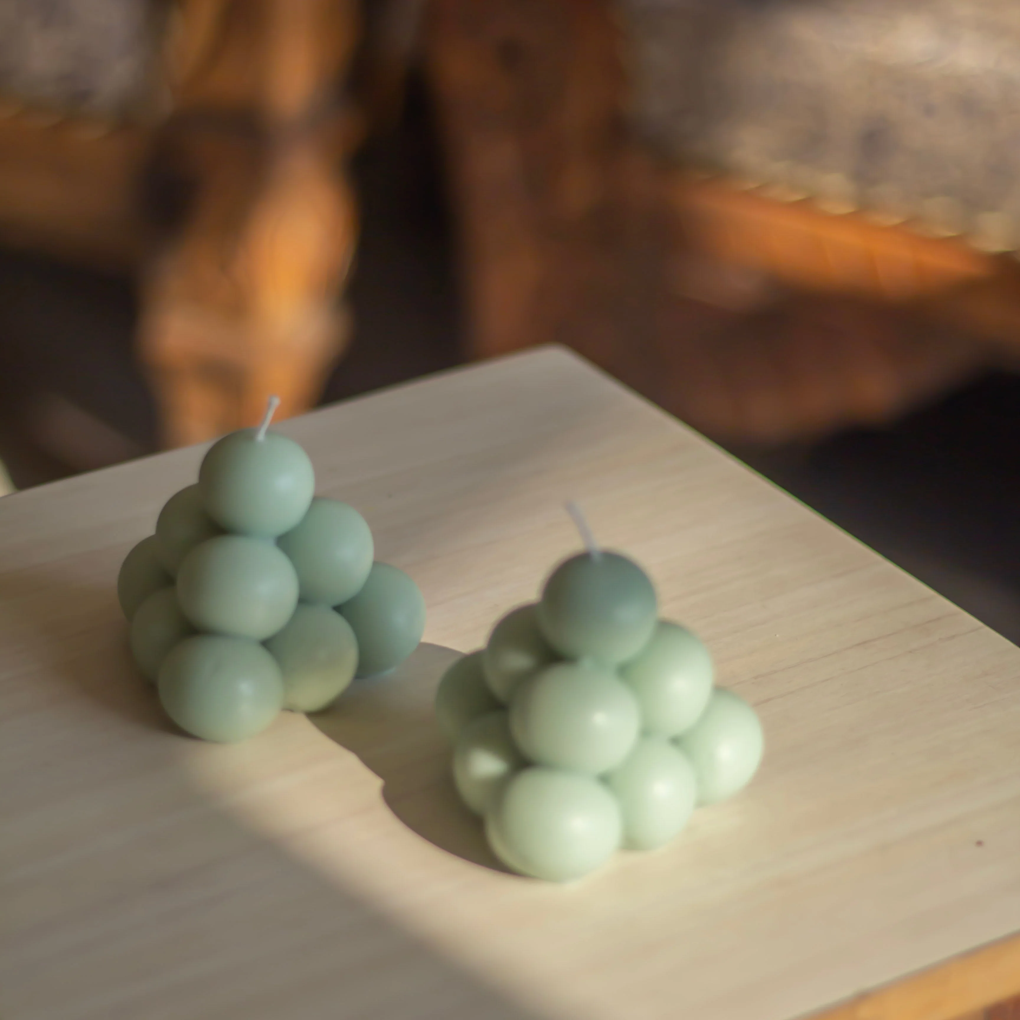 Green Bubble Pyramid Soy Candle | Pack of 3 - Image 4