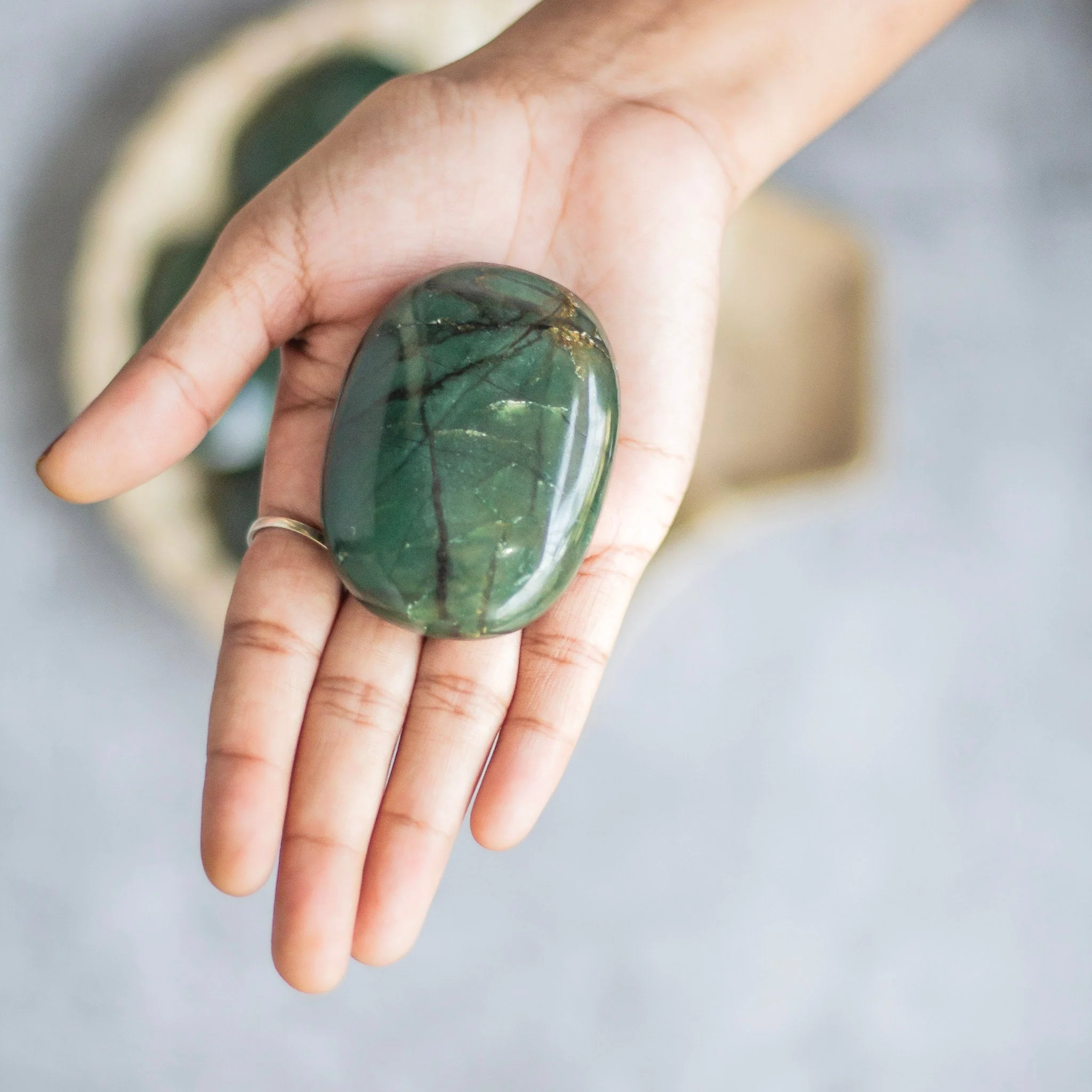 Green Jade Palm Stone | Luck & Prosperity - Image 2